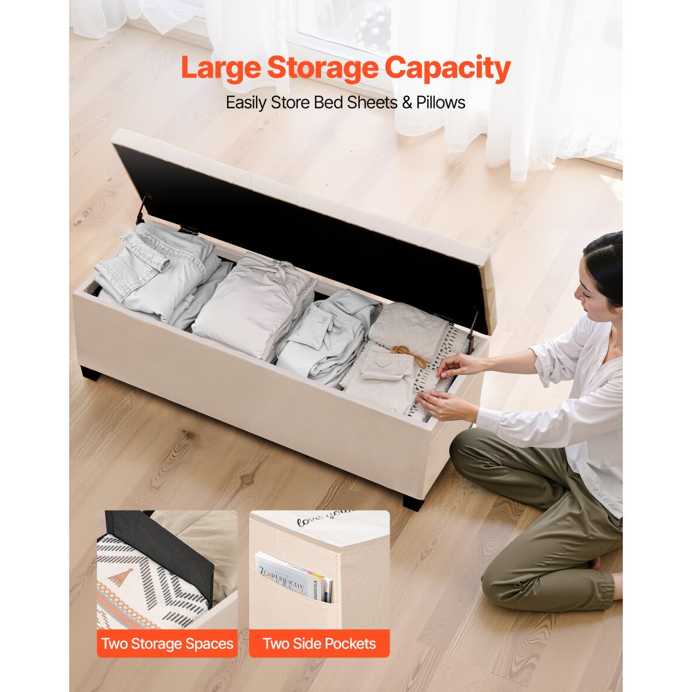 Πάγκος αποθήκευσης VEVOR με συρτάρι, Πάγκος κρεβατιού με κουμπιά και πλαϊνές τσάντες, Αναδιπλούμενο συρτάρι αποθήκευσης με ταπετσαρία και μεταλλικό σκελετό, Οθωμανικό κρεβάτι από λινό για σαλόνι, υπνοδωμάτιο, είσοδο, γραφείο, μπεζ Πάγκος αποθήκευσης VEVOR με συρτάρι, Πάγκος κρεβατιού με κουμπιά και πλαϊνές τσάντες, Αναδιπλούμενο συρτάρι αποθήκευσης με ταπετσαρία και μεταλλικό σκελετό, Οθωμανικό κρεβάτι από λινό για σαλόνι, υπνοδωμάτιο, είσοδο, γραφείο, μπεζ