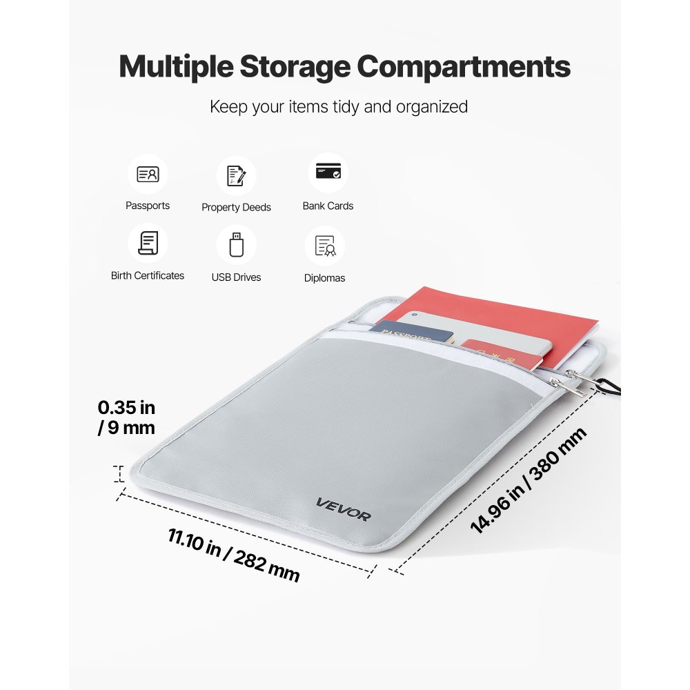 Πυρίμαχη τσάντα εγγράφων VEVOR, θερμομονωτική πυρίμαχη και αδιάβροχη τσάντα 1200 ℉ με λείο φερμουάρ, φορητή θήκη αποθήκευσης αρχείων, γραφείο, χρήση ταξιδιού, για διαβατήρια, σημαντικά έγγραφα, αρχεία Πυρίμαχη τσάντα εγγράφων VEVOR, θερμομονωτική πυρίμαχη και αδιάβροχη τσάντα 1200 ℉ με λείο φερμουάρ, φορητή θήκη αποθήκευσης αρχείων, γραφείο, χρήση ταξιδιού, για διαβατήρια, σημαντικά έγγραφα, αρχεία