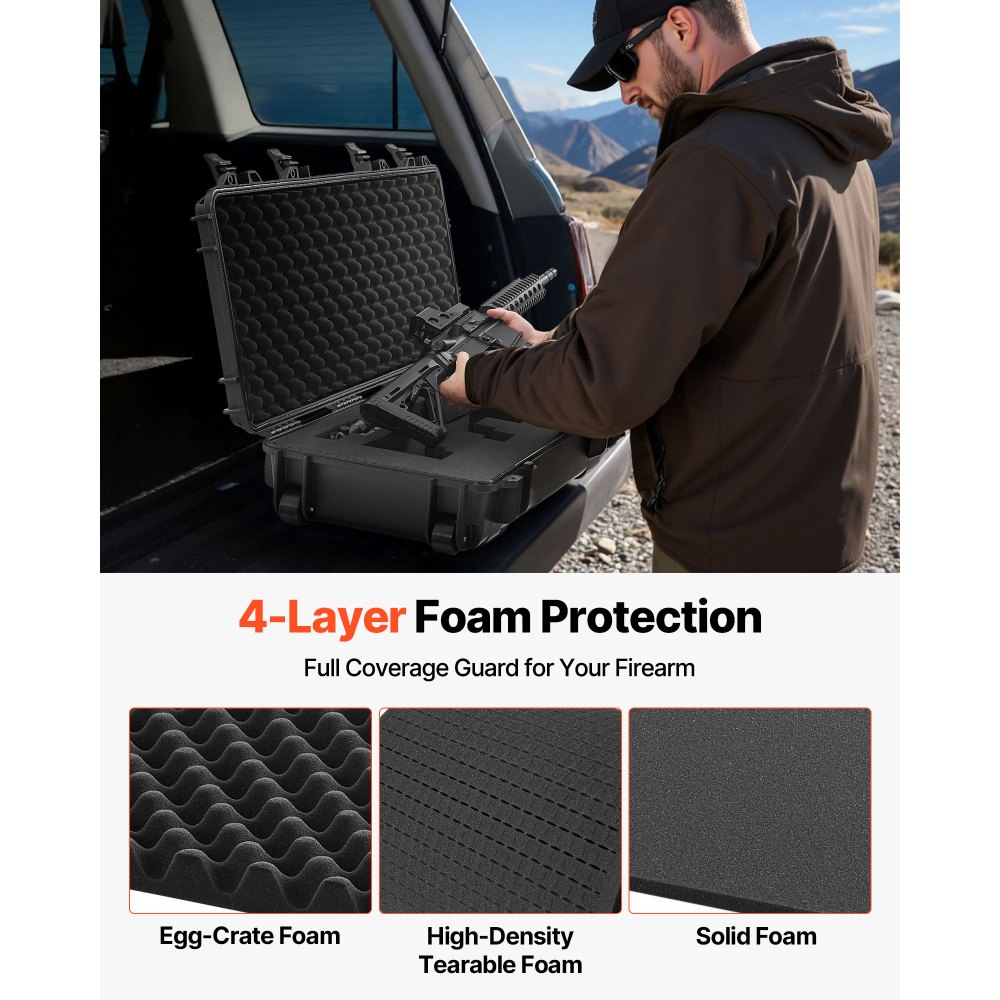 Θήκη σκληρού τυφεκίου VEVOR, θήκη τυφεκίου με κλειδαριά και προκομμένους αφρούς, αποθήκευση όπλου 1016 mm με ρόδες, IP67 αδιάβροχη και ανθεκτική στη σκόνη κινητή μεγάλη αποθήκευση πιστολιού για τυφέκια, κυνηγετικά όπλα, όπλα Airsoft, μαύρη Θήκη σκληρού τυφεκίου VEVOR, θήκη τυφεκίου με κλειδαριά και προκομμένους αφρούς, αποθήκευση όπλου 1016 mm με ρόδες, IP67 αδιάβροχη και ανθεκτική στη σκόνη κινητή μεγάλη αποθήκευση πιστολιού για τυφέκια, κυνηγετικά όπλα, όπλα Airsoft, μαύρη