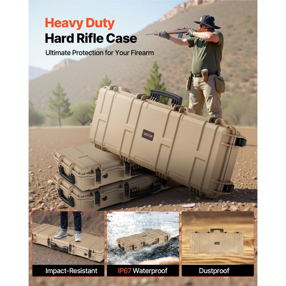 Θήκη σκληρού τυφεκίου VEVOR, θήκη τυφεκίου με κλειδαριά και προκομμένους αφρούς, αποθήκευση όπλου 1016 mm με ρόδες, IP67 αδιάβροχη και ανθεκτική στη σκόνη κινητή μεγάλη αποθήκευση πιστολιού για τυφέκια, κυνηγετικά όπλα, όπλα Airsoft, χακί Θήκη σκληρού τυφεκίου VEVOR, θήκη τυφεκίου με κλειδαριά και προκομμένους αφρούς, αποθήκευση όπλου 1016 mm με ρόδες, IP67 αδιάβροχη και ανθεκτική στη σκόνη κινητή μεγάλη αποθήκευση πιστολιού για τυφέκια, κυνηγετικά όπλα, όπλα Airsoft, χακί
