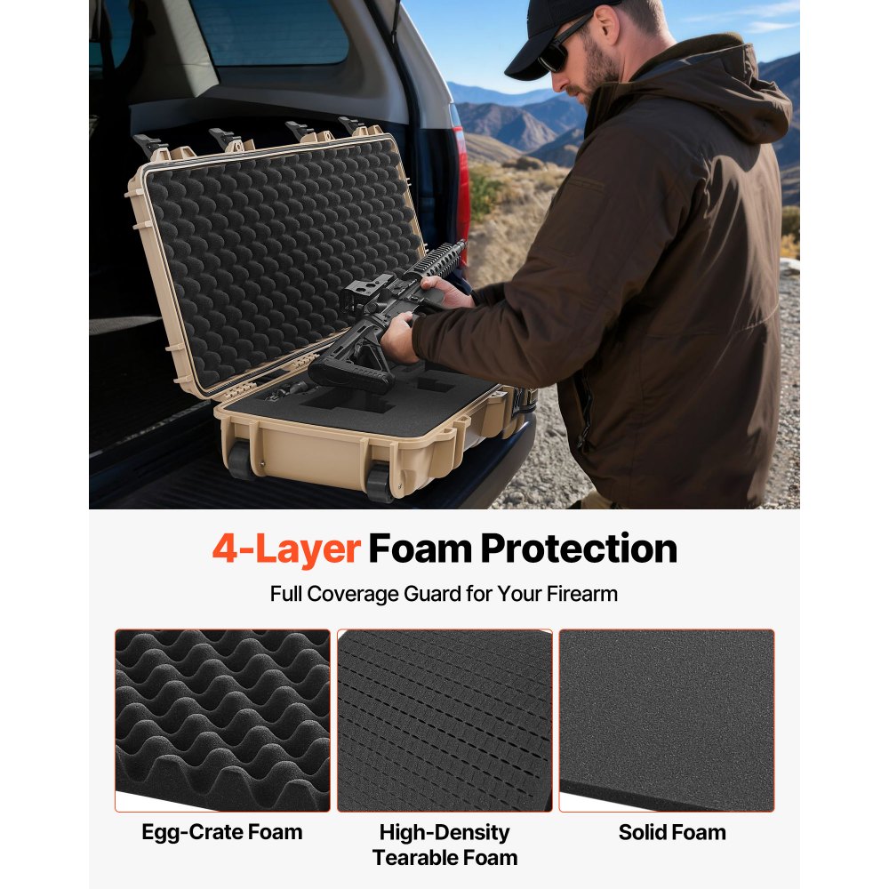 Θήκη σκληρού τυφεκίου VEVOR, θήκη τυφεκίου με κλειδαριά και προκομμένους αφρούς, αποθήκευση όπλου 1016 mm με ρόδες, IP67 αδιάβροχη και ανθεκτική στη σκόνη κινητή μεγάλη αποθήκευση πιστολιού για τυφέκια, κυνηγετικά όπλα, όπλα Airsoft, χακί Θήκη σκληρού τυφεκίου VEVOR, θήκη τυφεκίου με κλειδαριά και προκομμένους αφρούς, αποθήκευση όπλου 1016 mm με ρόδες, IP67 αδιάβροχη και ανθεκτική στη σκόνη κινητή μεγάλη αποθήκευση πιστολιού για τυφέκια, κυνηγετικά όπλα, όπλα Airsoft, χακί