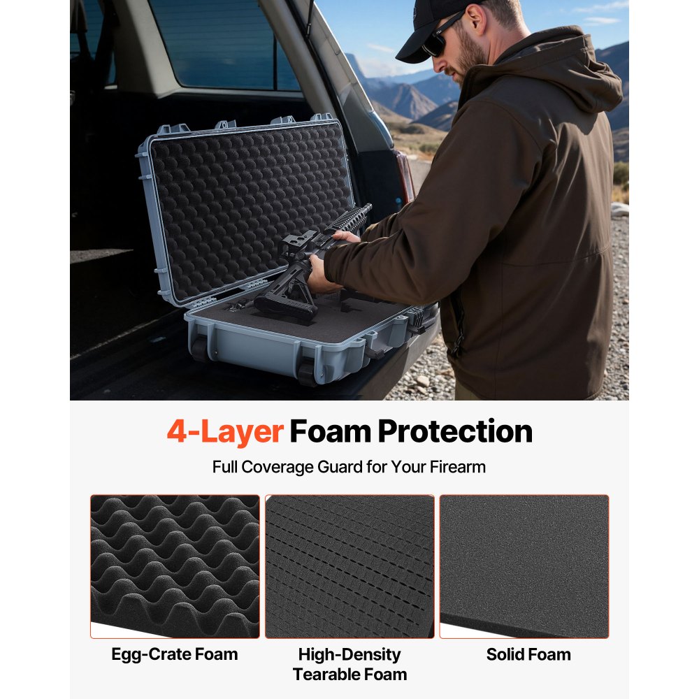 Θήκη σκληρού τυφεκίου VEVOR, θήκη τυφεκίου με κλειδαριά και προκομμένους αφρούς, κινητή αποθήκευση όπλου 1066 mm με ρόδες, αδιάβροχη και ανθεκτική στη σκόνη αποθήκευση πιστολιού IP67 για τυφέκιο, κυνηγετικό όπλο, όπλο Airsoft, γκρι Θήκη σκληρού τυφεκίου VEVOR, θήκη τυφεκίου με κλειδαριά και προκομμένους αφρούς, κινητή αποθήκευση όπλου 1066 mm με ρόδες, αδιάβροχη και ανθεκτική στη σκόνη αποθήκευση πιστολιού IP67 για τυφέκιο, κυνηγετικό όπλο, όπλο Airsoft, γκρι