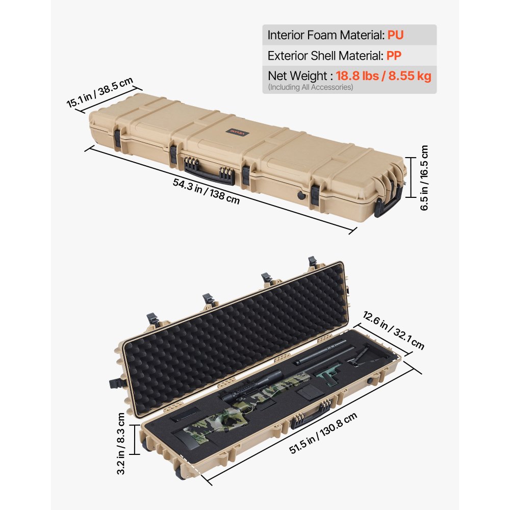Θήκη σκληρού τυφεκίου VEVOR, θήκη τυφεκίου με κλειδαριά και προκομμένους αφρούς, κινητός χώρος αποθήκευσης όπλου 1270 mm με ρόδες, αδιάβροχη και ανθεκτική στη σκόνη αποθήκευση πιστολιού IP67 για τυφέκιο, κυνηγετικό όπλο, όπλο Airsoft, χακί Θήκη σκληρού τυφεκίου VEVOR, θήκη τυφεκίου με κλειδαριά και προκομμένους αφρούς, κινητός χώρος αποθήκευσης όπλου 1270 mm με ρόδες, αδιάβροχη και ανθεκτική στη σκόνη αποθήκευση πιστολιού IP67 για τυφέκιο, κυνηγετικό όπλο, όπλο Airsoft, χακί