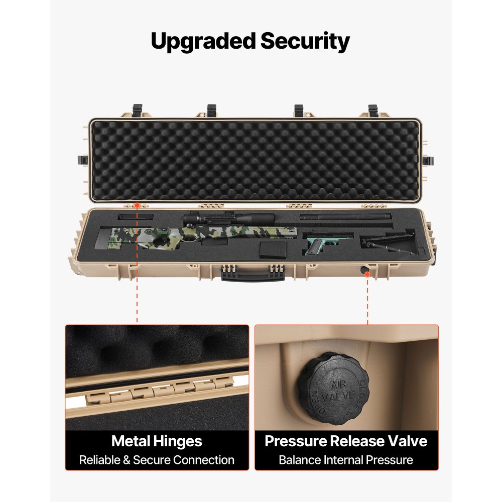 Θήκη σκληρού τυφεκίου VEVOR, θήκη τυφεκίου με κλειδαριά και προκομμένους αφρούς, κινητός χώρος αποθήκευσης όπλου 1270 mm με ρόδες, αδιάβροχη και ανθεκτική στη σκόνη αποθήκευση πιστολιού IP67 για τυφέκιο, κυνηγετικό όπλο, όπλο Airsoft, χακί Θήκη σκληρού τυφεκίου VEVOR, θήκη τυφεκίου με κλειδαριά και προκομμένους αφρούς, κινητός χώρος αποθήκευσης όπλου 1270 mm με ρόδες, αδιάβροχη και ανθεκτική στη σκόνη αποθήκευση πιστολιού IP67 για τυφέκιο, κυνηγετικό όπλο, όπλο Airsoft, χακί