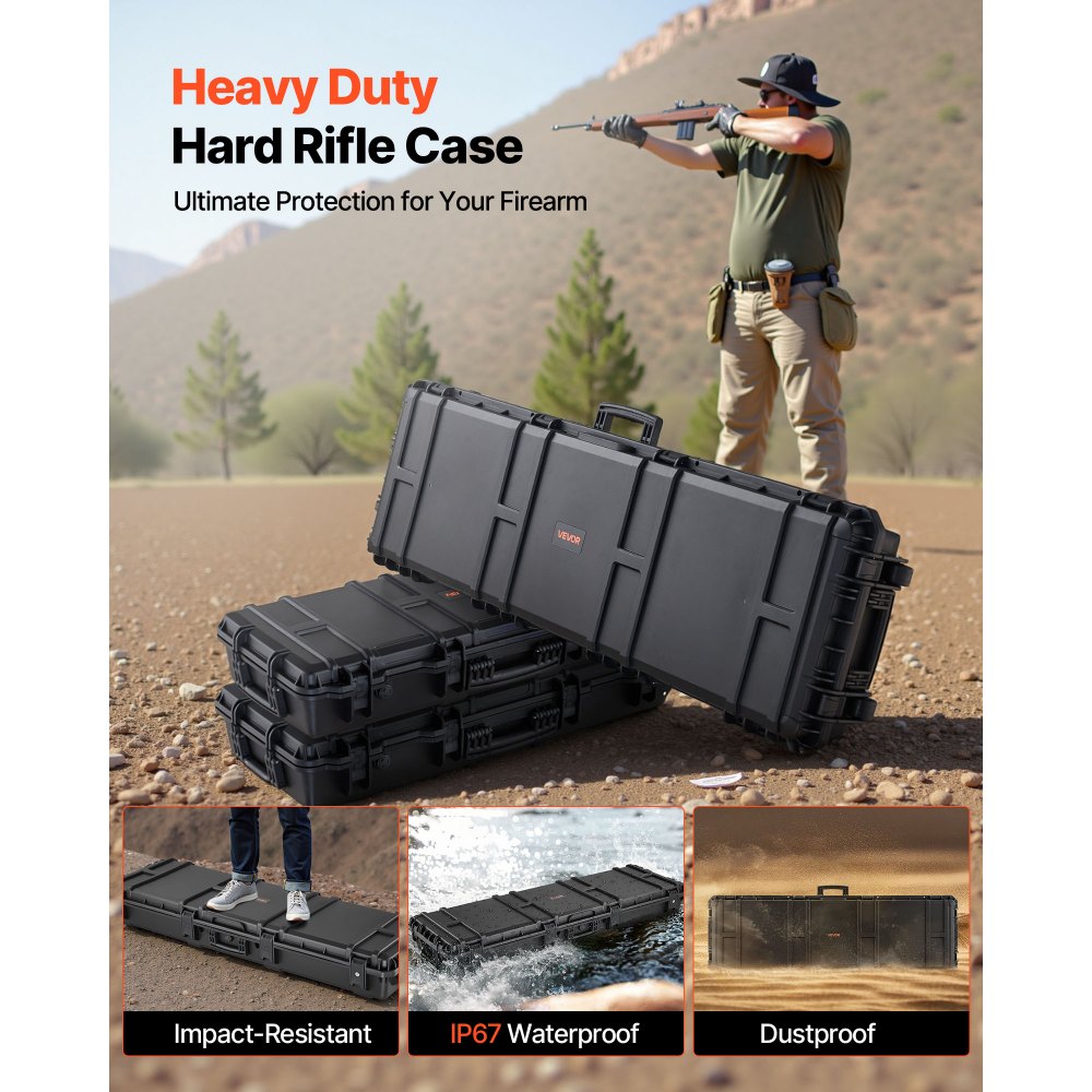 Θήκη σκληρού τυφεκίου VEVOR, θήκη τυφεκίου με κλειδαριά και προκομμένους αφρούς, αποθήκευση όπλου 1320 mm με ρόδες, αδιάβροχες και ανθεκτικές στη σκόνη θήκες πιστολιού IP67 για τυφέκια, κυνηγετικά όπλα, όπλα Airsoft, μαύρη Θήκη σκληρού τυφεκίου VEVOR, θήκη τυφεκίου με κλειδαριά και προκομμένους αφρούς, αποθήκευση όπλου 1320 mm με ρόδες, αδιάβροχες και ανθεκτικές στη σκόνη θήκες πιστολιού IP67 για τυφέκια, κυνηγετικά όπλα, όπλα Airsoft, μαύρη