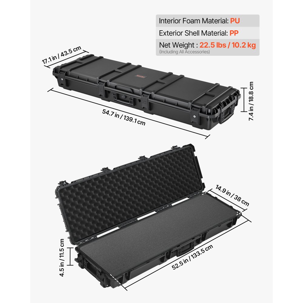 Θήκη σκληρού τυφεκίου VEVOR, θήκη τυφεκίου με κλειδαριά και προκομμένους αφρούς, αποθήκευση όπλου 1320 mm με ρόδες, αδιάβροχες και ανθεκτικές στη σκόνη θήκες πιστολιού IP67 για τυφέκια, κυνηγετικά όπλα, όπλα Airsoft, μαύρη Θήκη σκληρού τυφεκίου VEVOR, θήκη τυφεκίου με κλειδαριά και προκομμένους αφρούς, αποθήκευση όπλου 1320 mm με ρόδες, αδιάβροχες και ανθεκτικές στη σκόνη θήκες πιστολιού IP67 για τυφέκια, κυνηγετικά όπλα, όπλα Airsoft, μαύρη