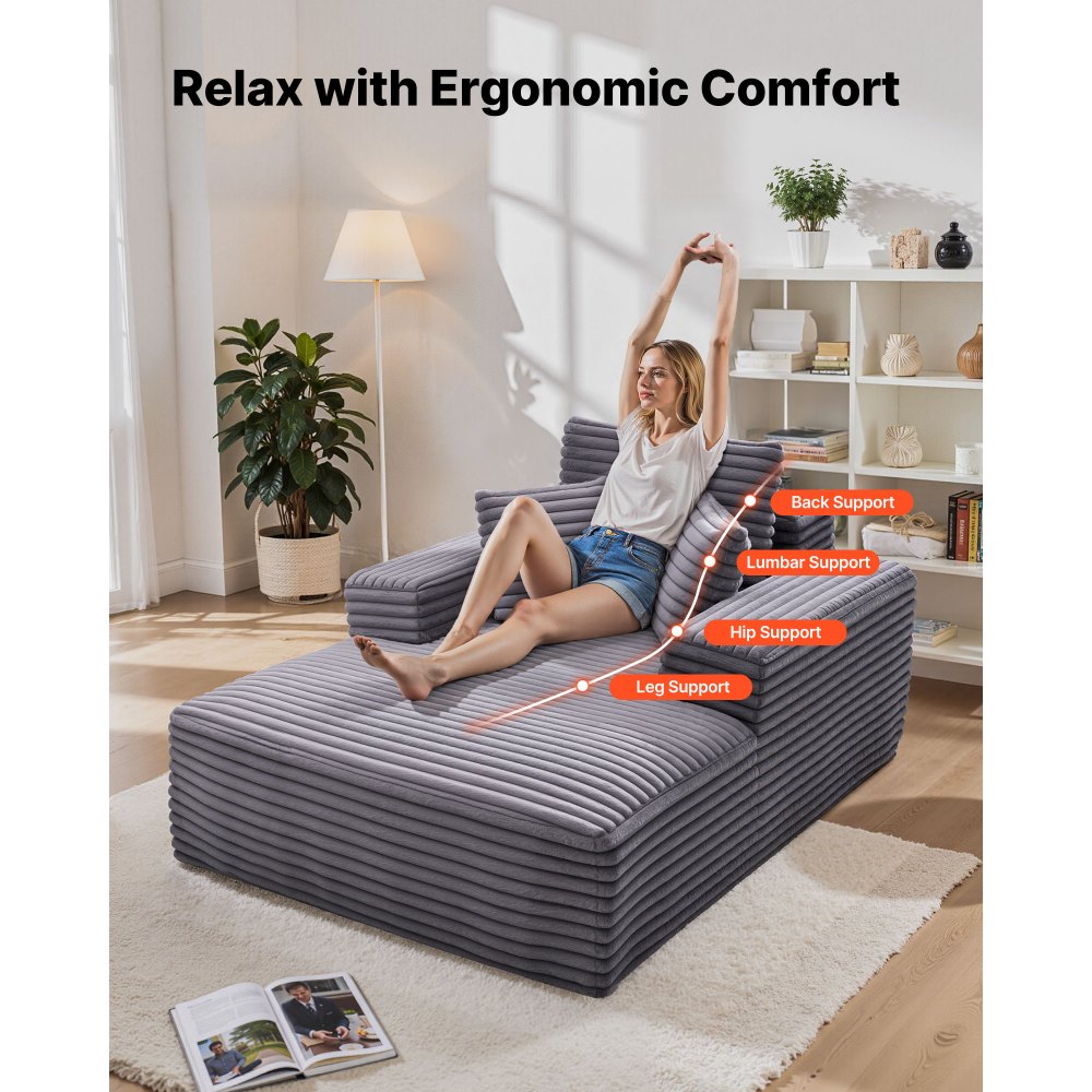 Πολυθρόνα VEVOR, Πολυθρόνα Εσωτερικού Χώρου 1380 mm Χωρίς Κόκαλα, Μοντέρνα Υπερμεγέθης Πολυθρόνα Ανάγνωσης με Ταπετσαρία και Μαξιλάρια & Μπράτσα, Καναπές-Καναπές-Βαθιά Κάθισμα-Κρεβάτι για Σαλόνι, Υπνοδωμάτιο, Γκρι Πολυθρόνα VEVOR, Πολυθρόνα Εσωτερικού Χώρου 1380 mm Χωρίς Κόκαλα, Μοντέρνα Υπερμεγέθης Πολυθρόνα Ανάγνωσης με Ταπετσαρία και Μαξιλάρια & Μπράτσα, Καναπές-Καναπές-Βαθιά Κάθισμα-Κρεβάτι για Σαλόνι, Υπνοδωμάτιο, Γκρι