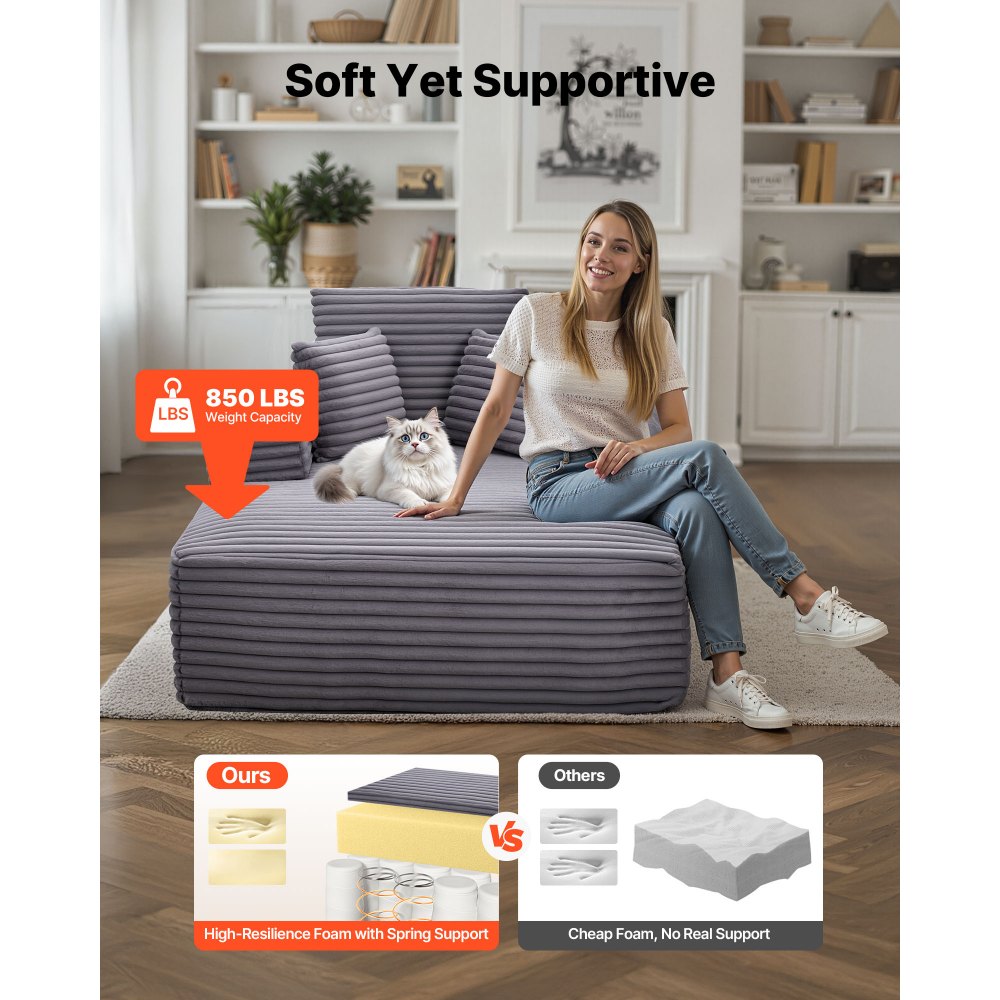 Πολυθρόνα VEVOR, Πολυθρόνα Εσωτερικού Χώρου 1380 mm Χωρίς Κόκαλα, Μοντέρνα Υπερμεγέθης Πολυθρόνα Ανάγνωσης με Ταπετσαρία και Μαξιλάρια & Μπράτσα, Καναπές-Καναπές-Βαθιά Κάθισμα-Κρεβάτι για Σαλόνι, Υπνοδωμάτιο, Γκρι Πολυθρόνα VEVOR, Πολυθρόνα Εσωτερικού Χώρου 1380 mm Χωρίς Κόκαλα, Μοντέρνα Υπερμεγέθης Πολυθρόνα Ανάγνωσης με Ταπετσαρία και Μαξιλάρια & Μπράτσα, Καναπές-Καναπές-Βαθιά Κάθισμα-Κρεβάτι για Σαλόνι, Υπνοδωμάτιο, Γκρι