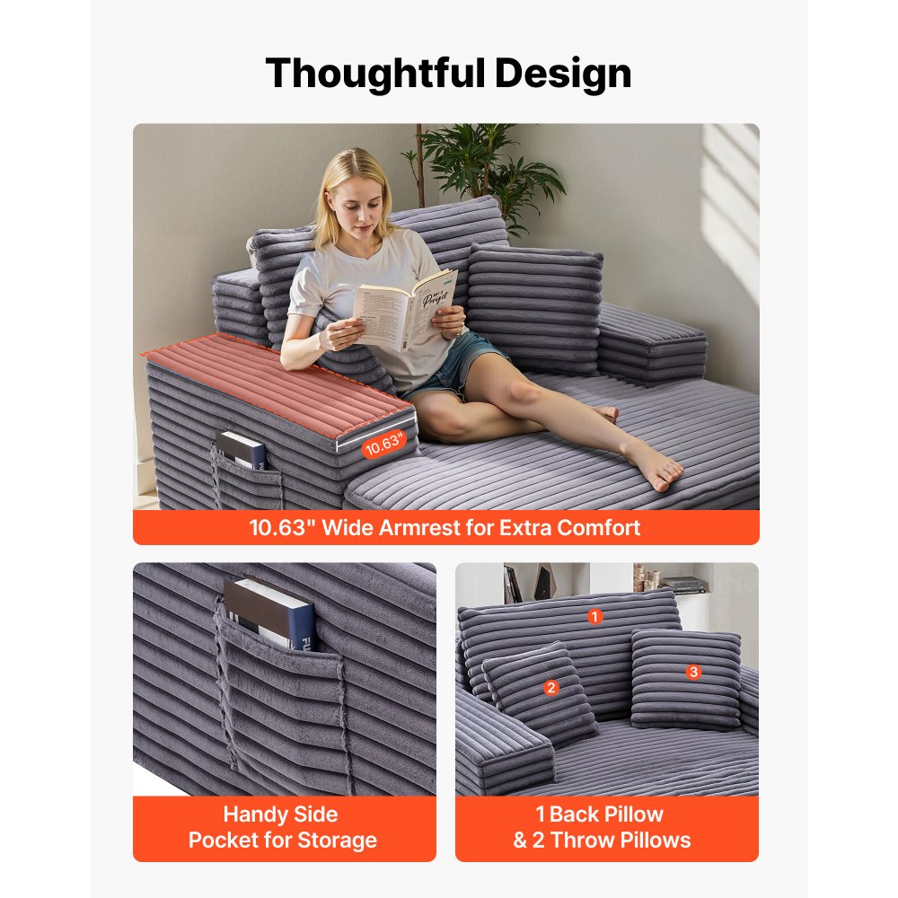 Πολυθρόνα VEVOR, Πολυθρόνα Εσωτερικού Χώρου 1240 mm Χωρίς Κόκαλα, Μοντέρνα Υπερμεγέθης Πολυθρόνα Ανάγνωσης με Μαξιλάρια & Μπράτσα, Καναπές-Καναπές-Βαθιά Κάθισμα-Κρεβάτι για Σαλόνι, Υπνοδωμάτιο, Μπαλκόνι Πολυθρόνα VEVOR, Πολυθρόνα Εσωτερικού Χώρου 1240 mm Χωρίς Κόκαλα, Μοντέρνα Υπερμεγέθης Πολυθρόνα Ανάγνωσης με Μαξιλάρια & Μπράτσα, Καναπές-Καναπές-Βαθιά Κάθισμα-Κρεβάτι για Σαλόνι, Υπνοδωμάτιο, Μπαλκόνι
