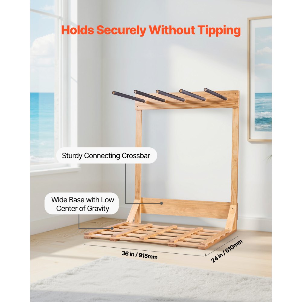 VEVOR Κάθετη Βάση για Σανίδες του Σερφ, Ξύλινη Σχάρα για Σανίδες του Σερφ 4 Επιπέδων για Αποθήκευση και Επίδειξη, Ανεξάρτητη Οργάνωση Βάσης Σανίδας, Βάση Σανίδας για Wakeboard, Snowboard, Kiteboard, Shortboard, Σκι VEVOR Κάθετη Βάση για Σανίδες του Σερφ, Ξύλινη Σχάρα για Σανίδες του Σερφ 4 Επιπέδων για Αποθήκευση και Επίδειξη, Ανεξάρτητη Οργάνωση Βάσης Σανίδας, Βάση Σανίδας για Wakeboard, Snowboard, Kiteboard, Shortboard, Σκι