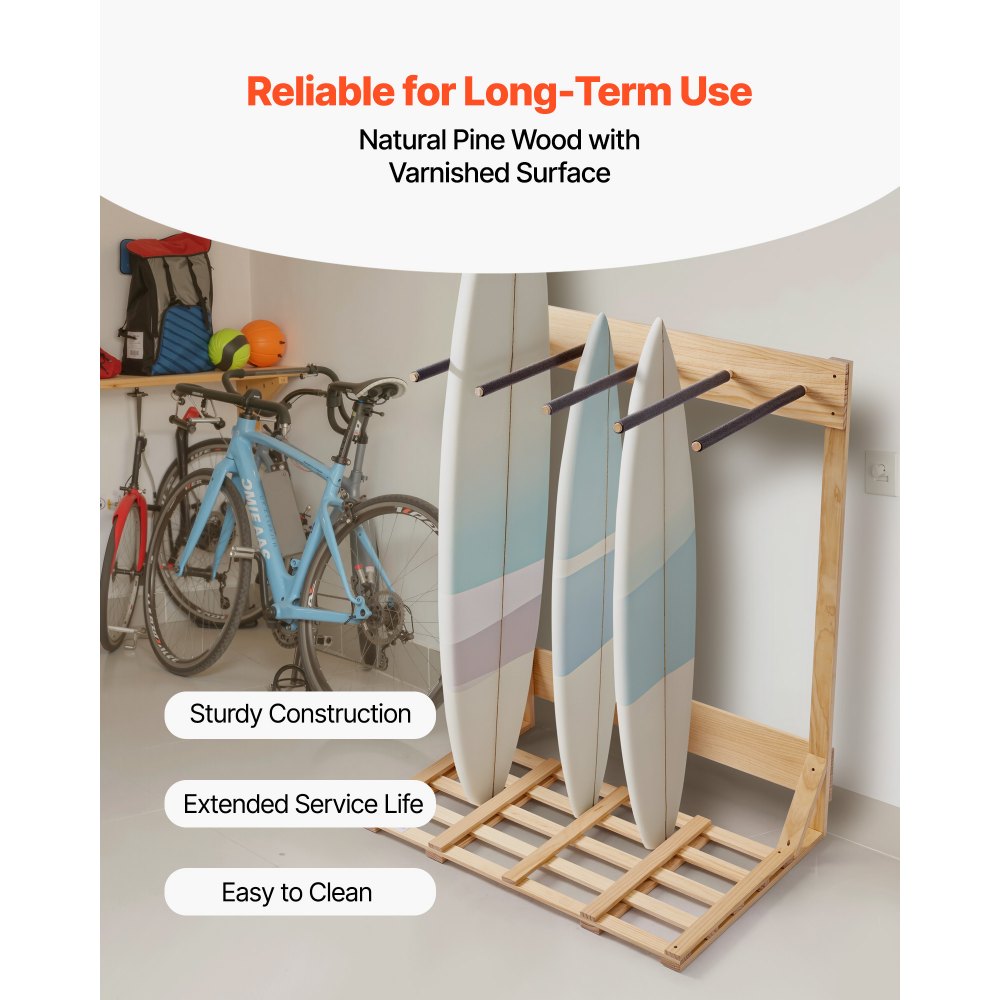 VEVOR Κάθετη Βάση για Σανίδες του Σερφ, Ξύλινη Σχάρα για Σανίδες του Σερφ 4 Επιπέδων για Αποθήκευση και Επίδειξη, Ανεξάρτητη Οργάνωση Βάσης Σανίδας, Βάση Σανίδας για Wakeboard, Snowboard, Kiteboard, Shortboard, Σκι VEVOR Κάθετη Βάση για Σανίδες του Σερφ, Ξύλινη Σχάρα για Σανίδες του Σερφ 4 Επιπέδων για Αποθήκευση και Επίδειξη, Ανεξάρτητη Οργάνωση Βάσης Σανίδας, Βάση Σανίδας για Wakeboard, Snowboard, Kiteboard, Shortboard, Σκι