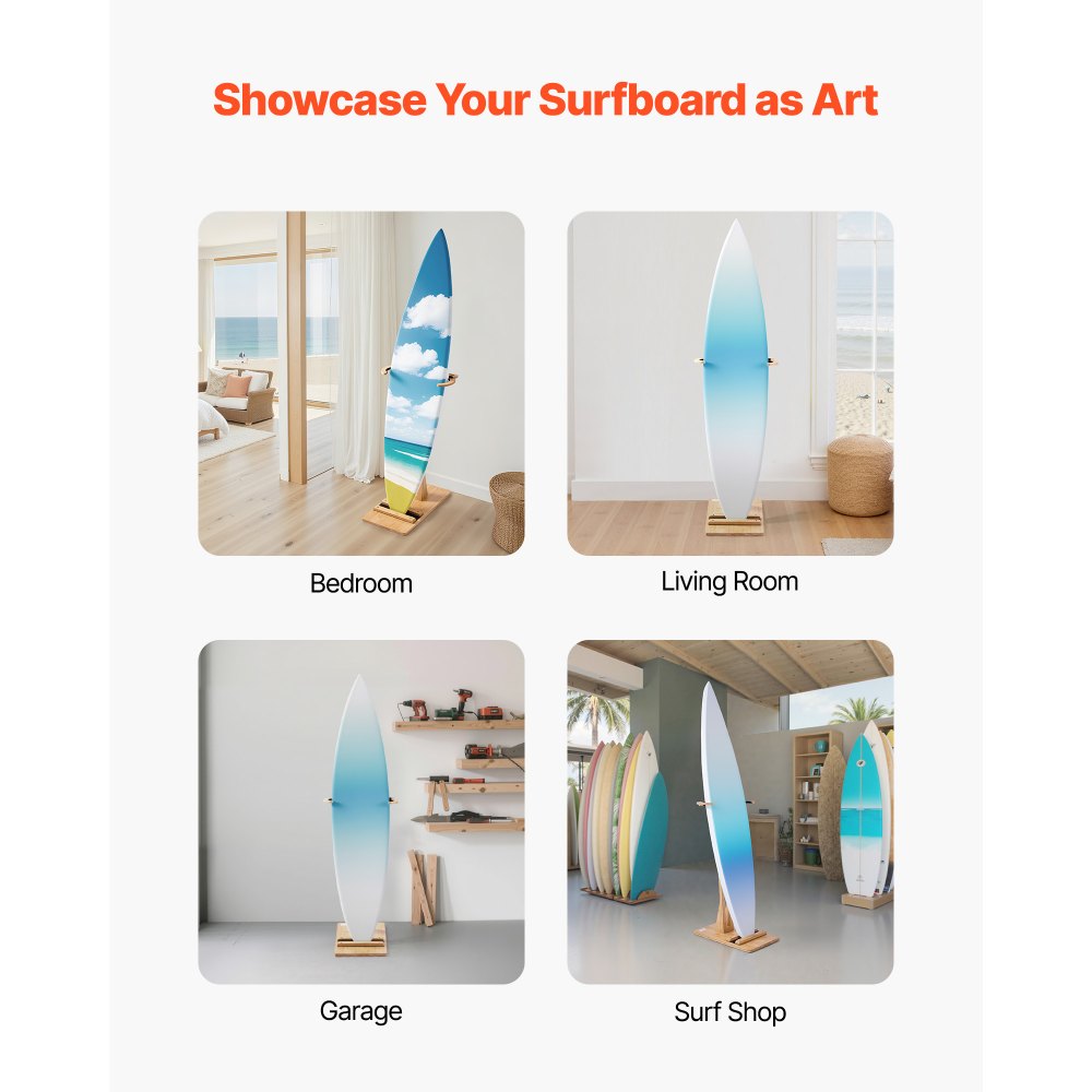 VEVOR Κάθετη Βάση για Σανίδες του Σερφ, Ξύλινη Βάση για Αποθήκευση και Επίδειξη, Ρυθμιζόμενη & Ελεύθερη Βάση Οργάνωσης Σανίδων με Επένδυση, για Wakeboards, Snowboards, Kiteboards, Shortboards, Σκι VEVOR Κάθετη Βάση για Σανίδες του Σερφ, Ξύλινη Βάση για Αποθήκευση και Επίδειξη, Ρυθμιζόμενη & Ελεύθερη Βάση Οργάνωσης Σανίδων με Επένδυση, για Wakeboards, Snowboards, Kiteboards, Shortboards, Σκι