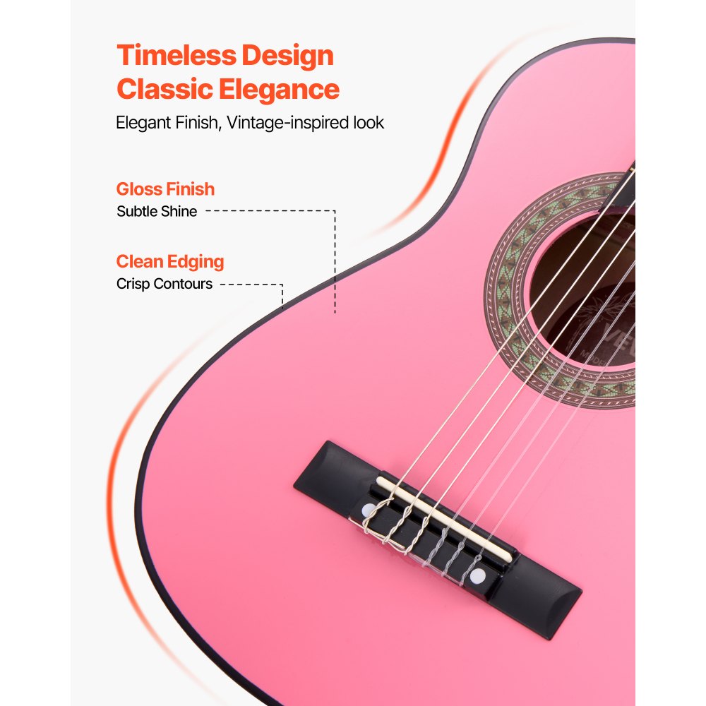 Κλασική κιθάρα VEVOR, 780 mm, Ξύλινο κιτ εκκίνησης κλασικής κιθάρας για αρχάριους, με χορδές νάιλον, τσάντα συναυλιών, λουράκι, κουρδιστήρι, επιπλέον χορδές, πένες, καποτάτο, ξύλο μπάσου, για παιδιά κορίτσια αγόρια μαθητές, ροζ Κλασική κιθάρα VEVOR, 780 mm, Ξύλινο κιτ εκκίνησης κλασικής κιθάρας για αρχάριους, με χορδές νάιλον, τσάντα συναυλιών, λουράκι, κουρδιστήρι, επιπλέον χορδές, πένες, καποτάτο, ξύλο μπάσου, για παιδιά κορίτσια αγόρια μαθητές, ροζ