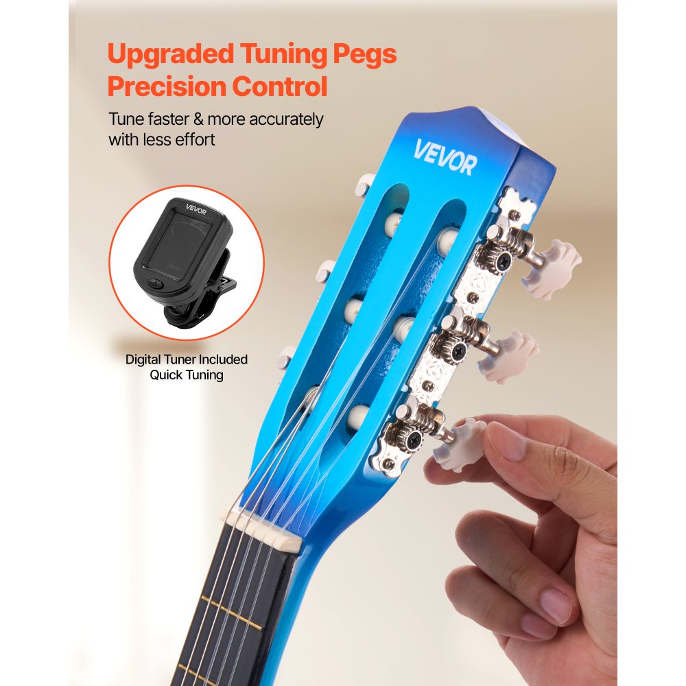 Κλασική κιθάρα VEVOR, 780 mm, Ξύλινο κιτ εκκίνησης κλασικής κιθάρας για αρχάριους, με χορδές νάιλον, τσάντα συναυλιών, λουράκι, κουρδιστήρι, επιπλέον χορδές, πένες, καποτάτο, ξύλο μπάσου, για παιδιά κορίτσια αγόρια μαθητές, μπλε Κλασική κιθάρα VEVOR, 780 mm, Ξύλινο κιτ εκκίνησης κλασικής κιθάρας για αρχάριους, με χορδές νάιλον, τσάντα συναυλιών, λουράκι, κουρδιστήρι, επιπλέον χορδές, πένες, καποτάτο, ξύλο μπάσου, για παιδιά κορίτσια αγόρια μαθητές, μπλε
