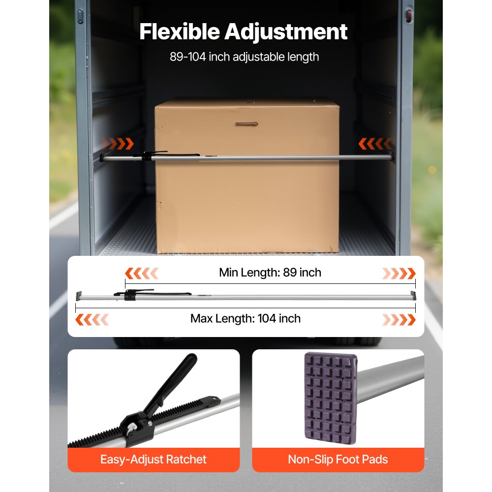 Μπάρα Φορτίου VEVOR, Μπάρα Φορτίου με Καστάνια Ρυθμιζόμενη από 2261mm έως 2642mm, Σταθεροποιητής Φορτίου από Βαρύ Τύπο με Αντιολισθητικό Πέλμα, Μπάρες Ασφαλείας Φορτίου Πλατφόρμας Φορτηγού για Φορτηγό, Ημιρυμουλκούμενο, Ρυμουλκούμενο (2PCS) Μπάρα Φορτίου VEVOR, Μπάρα Φορτίου με Καστάνια Ρυθμιζόμενη από 2261mm έως 2642mm, Σταθεροποιητής Φορτίου από Βαρύ Τύπο με Αντιολισθητικό Πέλμα, Μπάρες Ασφαλείας Φορτίου Πλατφόρμας Φορτηγού για Φορτηγό, Ημιρυμουλκούμενο, Ρυμουλκούμενο (2PCS)