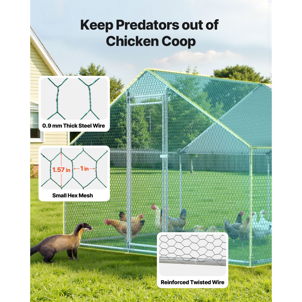 Μεταλλικό κοτέτσι VEVOR, Μεγάλοι χώροι για κοτέτσια 9,8x13,1x6,5 πόδια με κάλυμμα, περίβλημα κοτέτσιου με στέγη με κλειδαριά ασφαλείας, εξωτερικό κλουβί για πάπιες και κουνέλια, μάντρα πουλερικών για αυλή, αγρόκτημα, αυλή Μεταλλικό κοτέτσι VEVOR, Μεγάλοι χώροι για κοτέτσια 9,8x13,1x6,5 πόδια με κάλυμμα, περίβλημα κοτέτσιου με στέγη με κλειδαριά ασφαλείας, εξωτερικό κλουβί για πάπιες και κουνέλια, μάντρα πουλερικών για αυλή, αγρόκτημα, αυλή