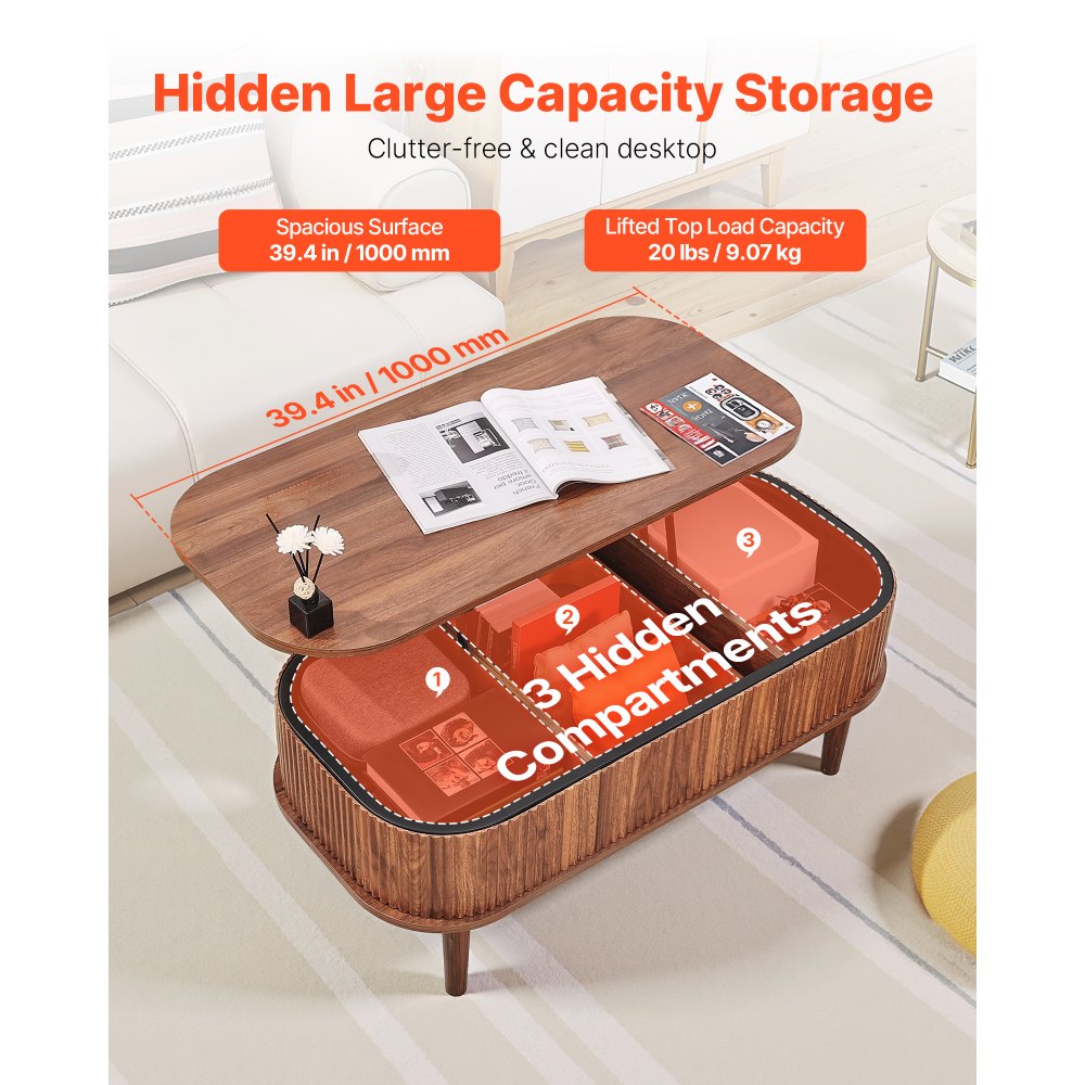 Τραπεζάκι σαλονιού VEVOR 1000 mm με ανασηκούμενη επιφάνεια, Οβάλ τραπεζάκι σαλονιού με 3 κρυφά τμήματα, Ξύλινο οβάλ κεντρικό γραφείο Mid Century με αποθηκευτικό χώρο, Ανασηκούμενη επιφάνεια για το σπίτι και το γραφείο, Εύκολη συναρμολόγηση, Καρυδιά Τραπεζάκι σαλονιού VEVOR 1000 mm με ανασηκούμενη επιφάνεια, Οβάλ τραπεζάκι σαλονιού με 3 κρυφά τμήματα, Ξύλινο οβάλ κεντρικό γραφείο Mid Century με αποθηκευτικό χώρο, Ανασηκούμενη επιφάνεια για το σπίτι και το γραφείο, Εύκολη συναρμολόγηση, Καρυδιά