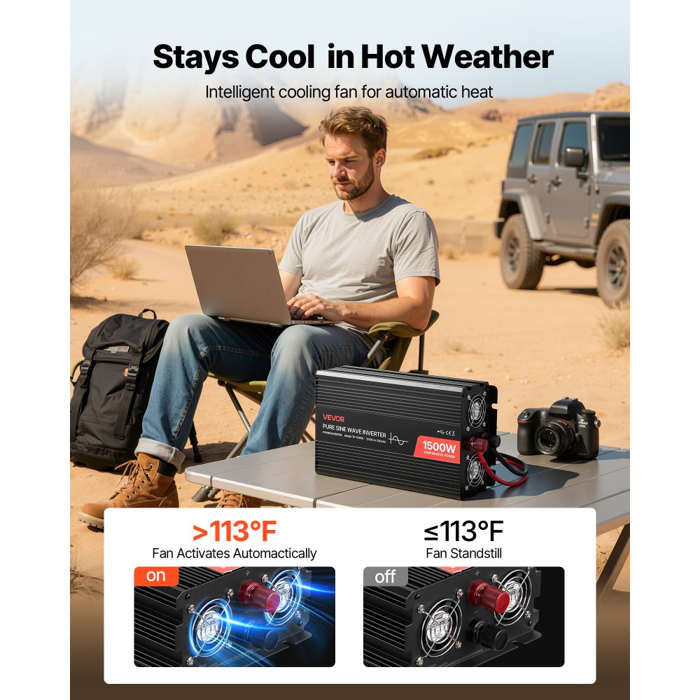 Μετατροπέας Ισχύος VEVOR 1500W, Μετατροπέας Καθαρού Ημιτόνου Κύματος 12V DC σε 230V AC, Μετατροπέας Φορτιστή Αυτοκινήτου με Τηλεχειριστήριο, Θύρες USB & Type-C, 2 Πρίζες AC, Γρήγορη φόρτιση για RV, Φορτηγό, Κάμπινγκ σε Εξωτερικό Χώρο Μετατροπέας Ισχύος VEVOR 1500W, Μετατροπέας Καθαρού Ημιτόνου Κύματος 12V DC σε 230V AC, Μετατροπέας Φορτιστή Αυτοκινήτου με Τηλεχειριστήριο, Θύρες USB & Type-C, 2 Πρίζες AC, Γρήγορη φόρτιση για RV, Φορτηγό, Κάμπινγκ σε Εξωτερικό Χώρο