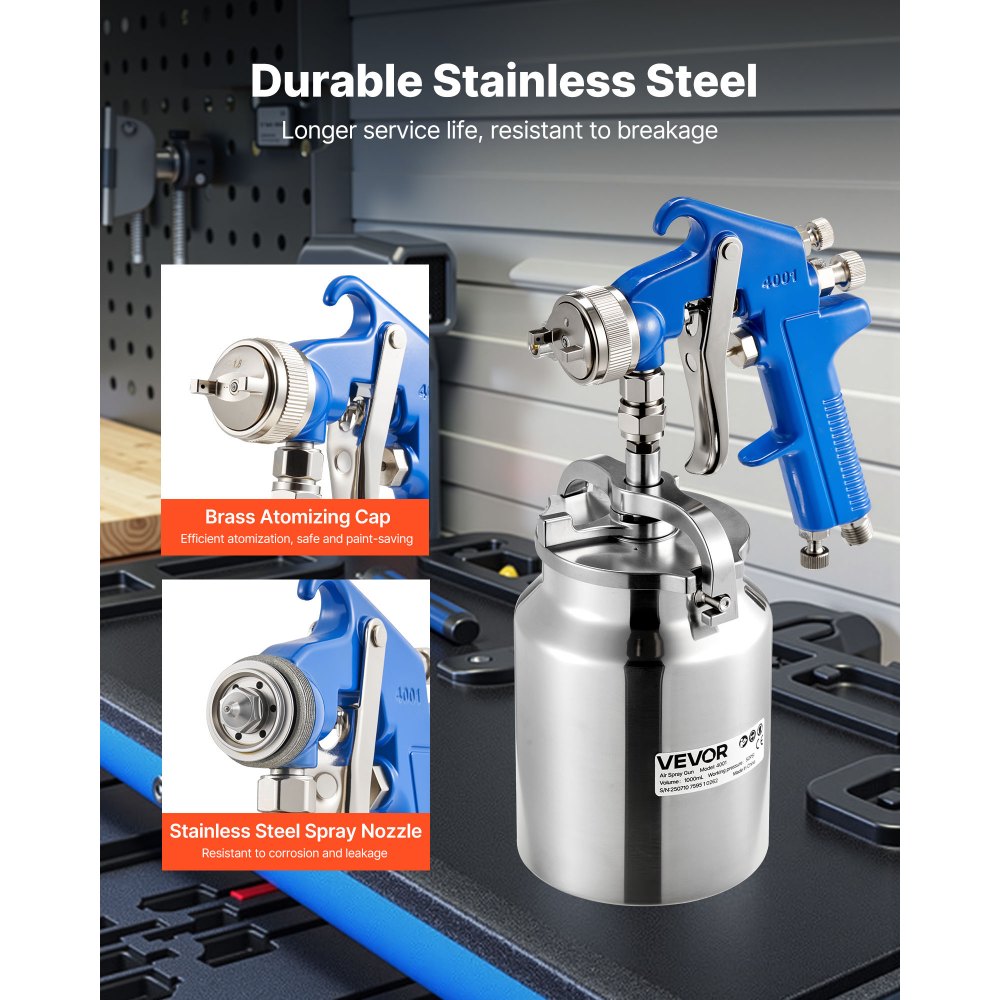Πιστόλι ψεκασμού VEVOR Siphon Feed, Πιστόλι ψεκασμού αέρα υψηλής ψεκασμού, Ψεκαστήρας βαφής αυτοκινήτου 1000cc με ακροφύσιο 1,8 mm, ρυθμιζόμενη παροχή και όγκος αέρα για βάψιμο αυτοκινήτου, επίπλων, τοίχων, σπιτιού Πιστόλι ψεκασμού VEVOR Siphon Feed, Πιστόλι ψεκασμού αέρα υψηλής ψεκασμού, Ψεκαστήρας βαφής αυτοκινήτου 1000cc με ακροφύσιο 1,8 mm, ρυθμιζόμενη παροχή και όγκος αέρα για βάψιμο αυτοκινήτου, επίπλων, τοίχων, σπιτιού