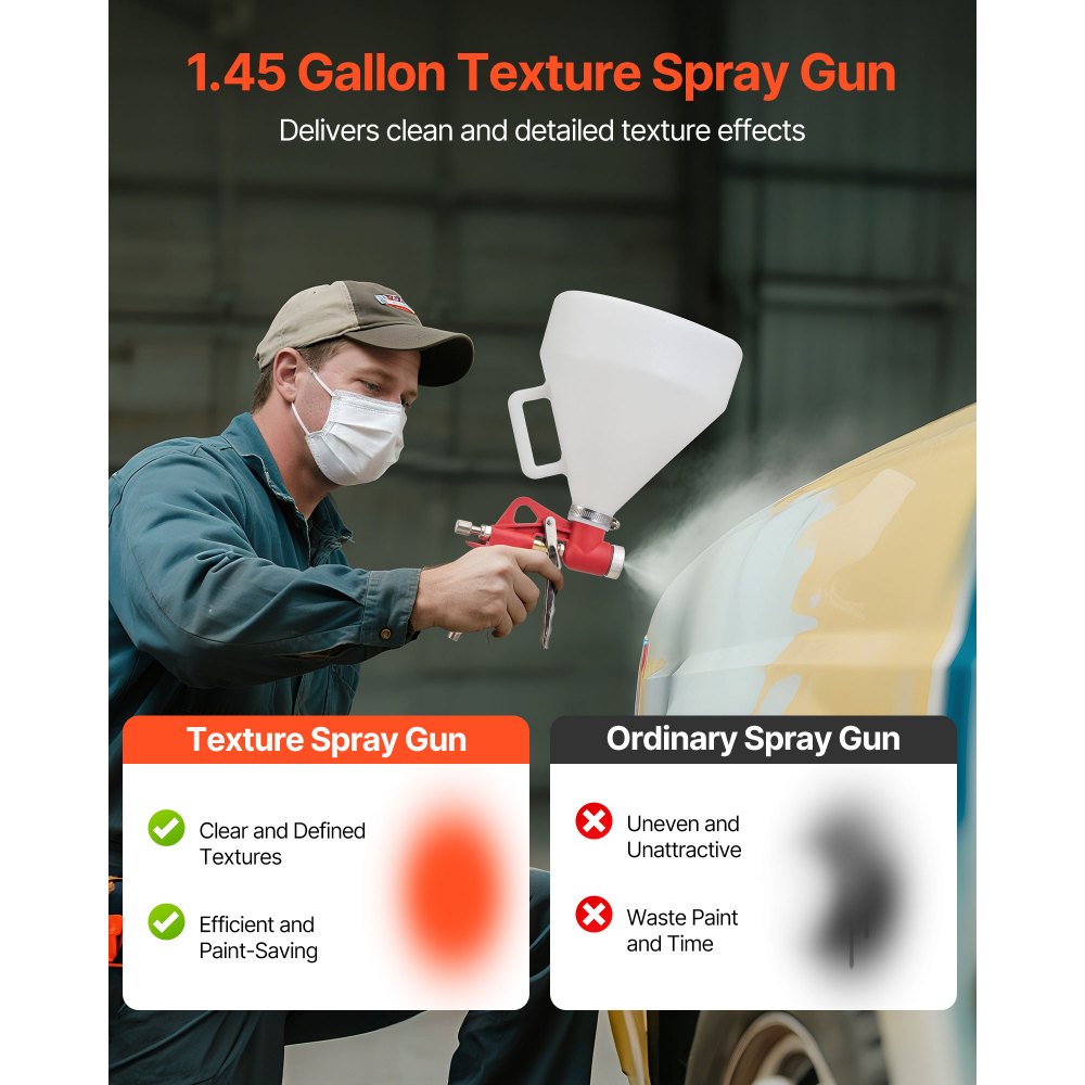 Πιστόλι ψεκασμού VEVOR Air Texture, πιστόλι ψεκασμού αέρα 4,5L, επαγγελματικός ψεκαστήρας βαφής υφής γυψοσανίδας με 3 ακροφύσια (3,5mm, 6mm, 8mm) για υφές Popcorn, Knockdown, φλούδας πορτοκαλιού Πιστόλι ψεκασμού VEVOR Air Texture, πιστόλι ψεκασμού αέρα 4,5L, επαγγελματικός ψεκαστήρας βαφής υφής γυψοσανίδας με 3 ακροφύσια (3,5mm, 6mm, 8mm) για υφές Popcorn, Knockdown, φλούδας πορτοκαλιού