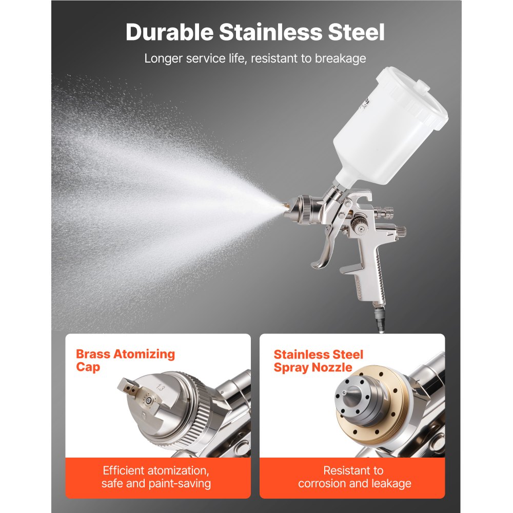 Πιστόλι ψεκασμού αέρα VEVOR LVLP, πιστόλι ψεκασμού χρώματος με τροφοδοσία βαρύτητας με 3 ακροφύσια (1,3/1,4/1,7mm), ψεκαστήρας χρώματος αυτοκινήτου χωρητικότητας 600ml με ρυθμιστή αέρα για έπιπλα, βαφή αυτοκινήτων, βελτίωση σπιτιού Πιστόλι ψεκασμού αέρα VEVOR LVLP, πιστόλι ψεκασμού χρώματος με τροφοδοσία βαρύτητας με 3 ακροφύσια (1,3/1,4/1,7mm), ψεκαστήρας χρώματος αυτοκινήτου χωρητικότητας 600ml με ρυθμιστή αέρα για έπιπλα, βαφή αυτοκινήτων, βελτίωση σπιτιού