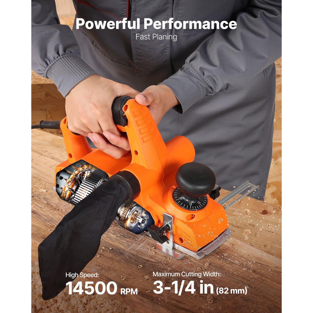 Ηλεκτρική πλάνη χειρός VEVOR, πλάτος κοπής 82 mm, 900W 14500 σ.α.λ. Πλάνη χειρός με καλώδιο για ξύλο, με ρυθμιζόμενο βάθος κοπής, 2 λεπίδες, για ξυλουργική, λοξοτομή ξύλου, DIY εργαλείο ξυλουργικής με λείο φινίρισμα Ηλεκτρική πλάνη χειρός VEVOR, πλάτος κοπής 82 mm, 900W 14500 σ.α.λ. Πλάνη χειρός με καλώδιο για ξύλο, με ρυθμιζόμενο βάθος κοπής, 2 λεπίδες, για ξυλουργική, λοξοτομή ξύλου, DIY εργαλείο ξυλουργικής με λείο φινίρισμα