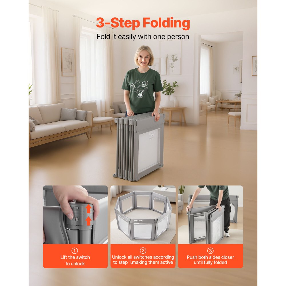 Παιδικό Πάρκο VEVOR, Πτυσσόμενο Πάρκο για Νήπια 1200 x 1200 χιλ., Εσωτερική/Εξωτερική Παιδική Κήπος με Φερμουάρ & Μαλακό Αναπνεύσιμο Δίχτυ, Κέντρο Δραστηριοτήτων Χωρίς Κενά για Νήπια 6 - 24 Μηνών Παιδικό Πάρκο VEVOR, Πτυσσόμενο Πάρκο για Νήπια 1200 x 1200 χιλ., Εσωτερική/Εξωτερική Παιδική Κήπος με Φερμουάρ & Μαλακό Αναπνεύσιμο Δίχτυ, Κέντρο Δραστηριοτήτων Χωρίς Κενά για Νήπια 6 - 24 Μηνών