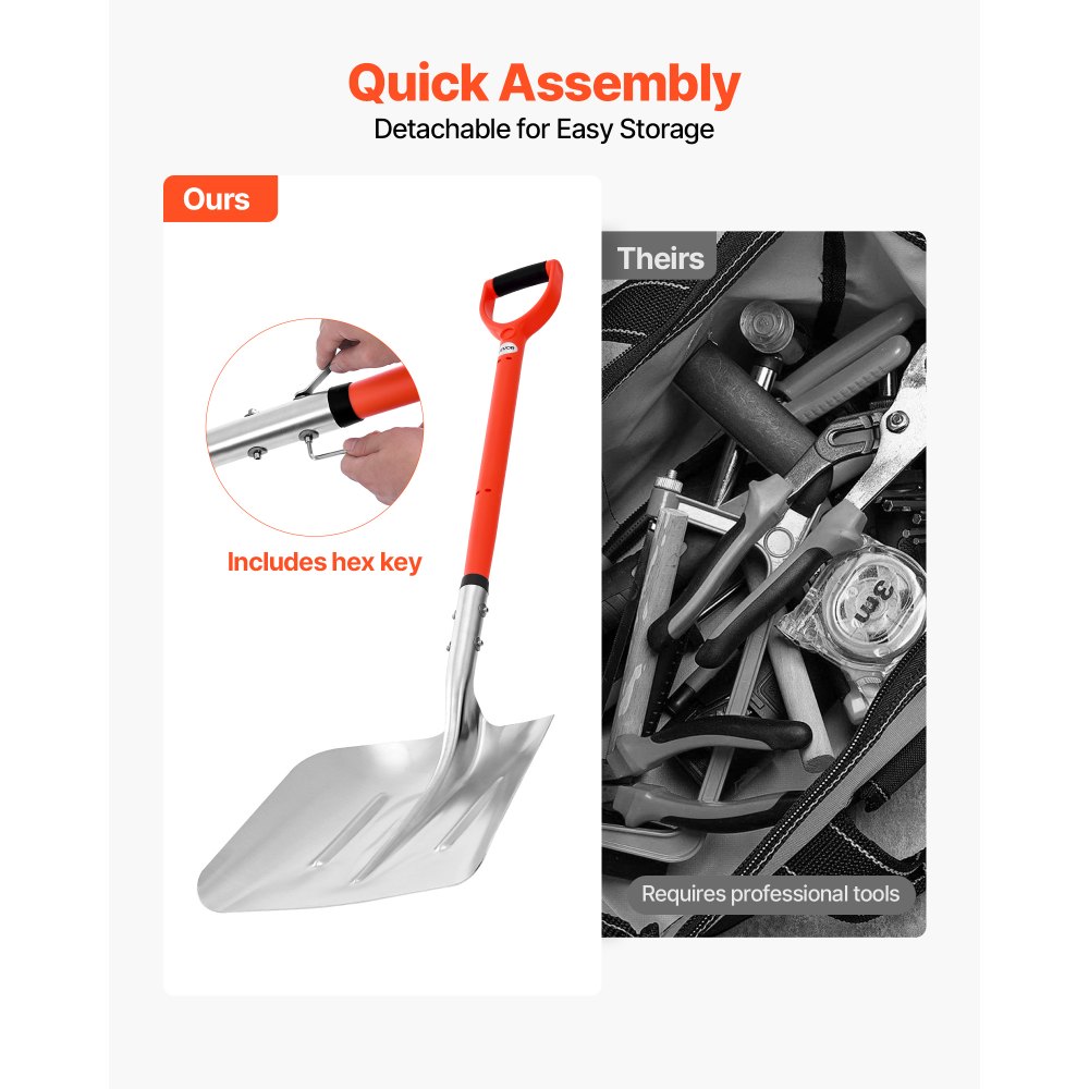 Φτυάρι χιονιού VEVOR για δρόμο, Φτυάρι χιονιού από κράμα αλουμινίου πλάτους 35 cm με λαβές σε σχήμα D, Φτυάρια εκχιονιστικού μεγάλης χωρητικότητας, Εργαλείο αφαίρεσης ελαφρού χιονιού για κήπο, αυτοκίνητο, κάμπινγκ Φτυάρι χιονιού VEVOR για δρόμο, Φτυάρι χιονιού από κράμα αλουμινίου πλάτους 35 cm με λαβές σε σχήμα D, Φτυάρια εκχιονιστικού μεγάλης χωρητικότητας, Εργαλείο αφαίρεσης ελαφρού χιονιού για κήπο, αυτοκίνητο, κάμπινγκ