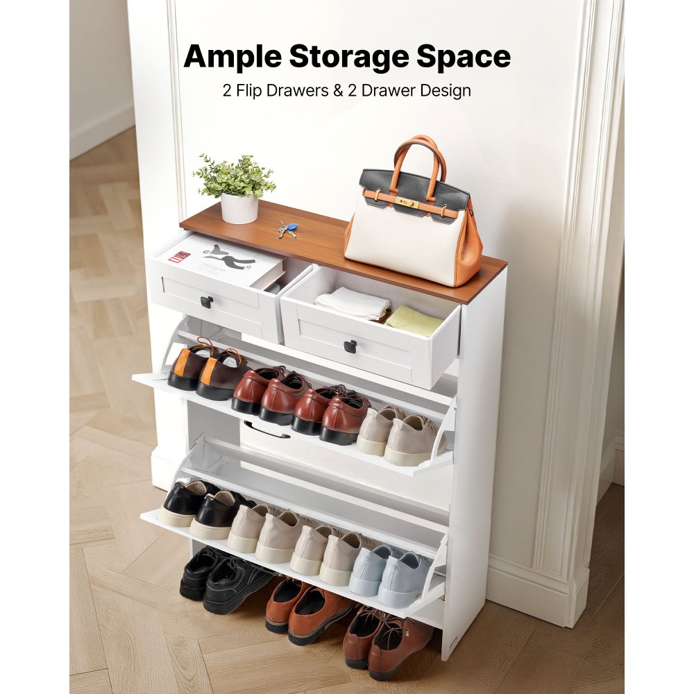 Παπουτσοθήκη VEVOR με 2 αναδιπλούμενα συρτάρια, Ντουλάπι αποθήκευσης παπουτσιών αγροτικού τύπου με 2 συρτάρια και συσκευή κατά της ανατροπής, Ανεξάρτητη οργάνωση παπουτσιών ιδανική για είσοδο, διάδρομο, υπνοδωμάτιο, σαλόνι, λευκό Παπουτσοθήκη VEVOR με 2 αναδιπλούμενα συρτάρια, Ντουλάπι αποθήκευσης παπουτσιών αγροτικού τύπου με 2 συρτάρια και συσκευή κατά της ανατροπής, Ανεξάρτητη οργάνωση παπουτσιών ιδανική για είσοδο, διάδρομο, υπνοδωμάτιο, σαλόνι, λευκό