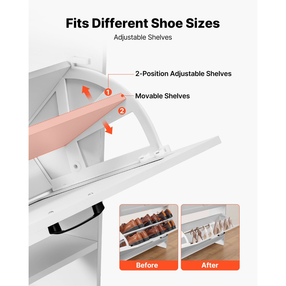Παπουτσοθήκη VEVOR με 2 αναδιπλούμενα συρτάρια, Ντουλάπι αποθήκευσης παπουτσιών αγροτικού τύπου με 2 συρτάρια και συσκευή κατά της ανατροπής, Ανεξάρτητη οργάνωση παπουτσιών ιδανική για είσοδο, διάδρομο, υπνοδωμάτιο, σαλόνι, λευκό Παπουτσοθήκη VEVOR με 2 αναδιπλούμενα συρτάρια, Ντουλάπι αποθήκευσης παπουτσιών αγροτικού τύπου με 2 συρτάρια και συσκευή κατά της ανατροπής, Ανεξάρτητη οργάνωση παπουτσιών ιδανική για είσοδο, διάδρομο, υπνοδωμάτιο, σαλόνι, λευκό