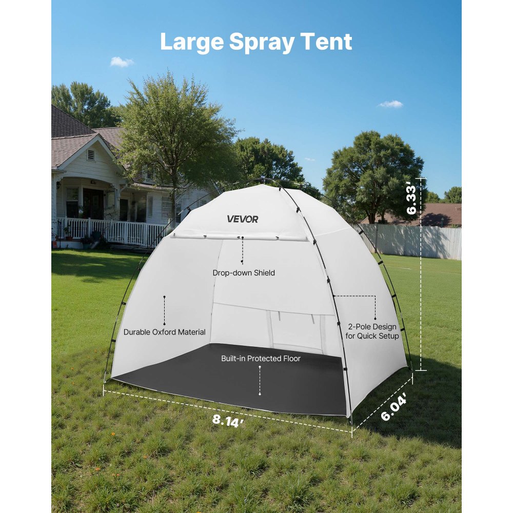 Φορητή σκηνή βαφής VEVOR, Σταθμός σκηνής βαφής 2330 x 1720 x 1900mm, Στέγαστρο ψεκασμού με ενσωματωμένο δάπεδο και πλέγμα, Μεγάλος χώρος, Σκηνές βαφής με ψεκασμό Oxford για ντουλάπια, καρέκλες, τραπέζια Φορητή σκηνή βαφής VEVOR, Σταθμός σκηνής βαφής 2330 x 1720 x 1900mm, Στέγαστρο ψεκασμού με ενσωματωμένο δάπεδο και πλέγμα, Μεγάλος χώρος, Σκηνές βαφής με ψεκασμό Oxford για ντουλάπια, καρέκλες, τραπέζια