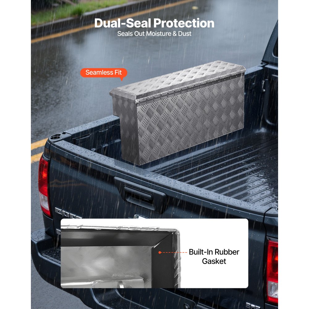 Εργαλειοθήκη καρότσας φορτηγού VEVOR, βαρέως τύπου κουτί εργαλείων αλουμινίου με σχέδια πέλματος, οργάνωση μπαούλου αποθήκευσης με κλειδαριά και κλειδί, ιδανική για φορτηγό, καρότσα φορτηγού, τροχόσπιτο, ρυμουλκούμενο, 864 x 305 x 390 mm, ασημί Εργαλειοθήκη καρότσας φορτηγού VEVOR, βαρέως τύπου κουτί εργαλείων αλουμινίου με σχέδια πέλματος, οργάνωση μπαούλου αποθήκευσης με κλειδαριά και κλειδί, ιδανική για φορτηγό, καρότσα φορτηγού, τροχόσπιτο, ρυμουλκούμενο, 864 x 305 x 390 mm, ασημί