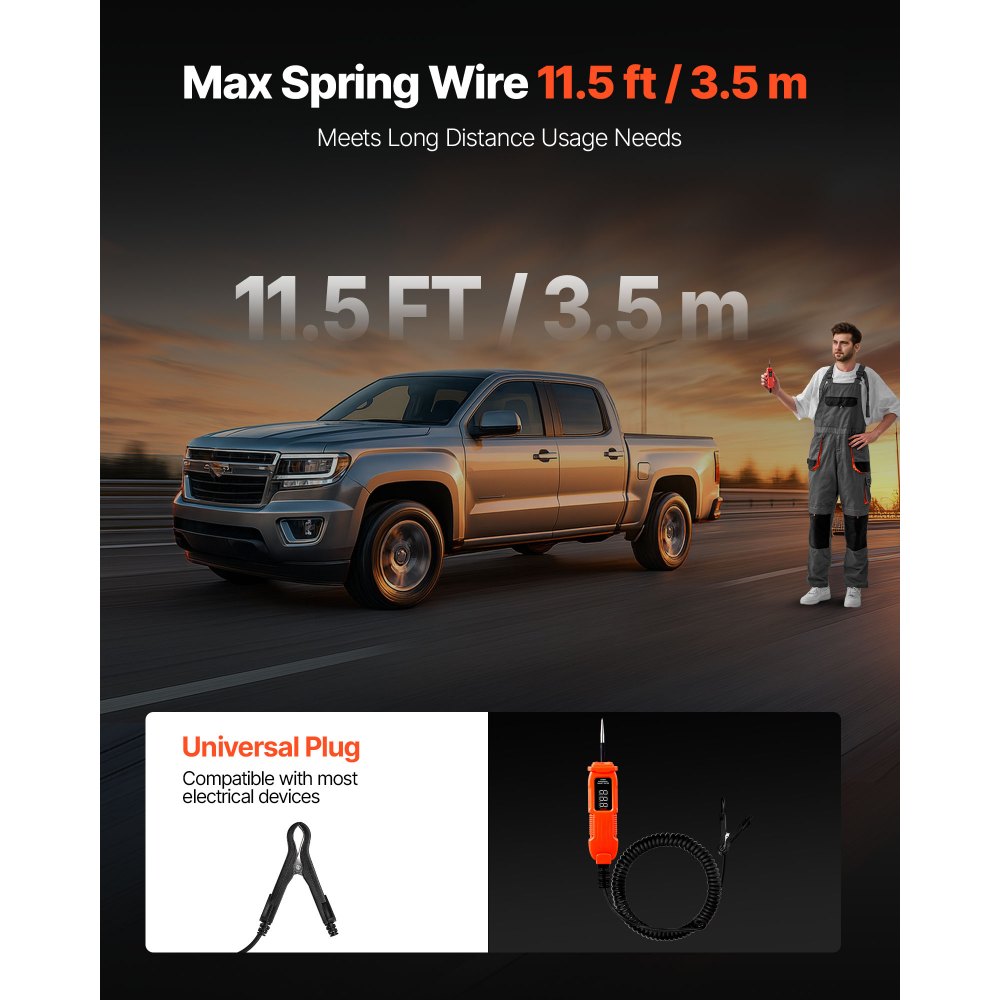 Δοκιμαστής κυκλώματος αυτοκινήτου VEVOR, Δοκιμαστής κυκλώματος ισχύος 3 - 72 DCV με οθόνη LED και φωτισμό, Δοκιμαστής ισχύος αυτοκινήτου με καλώδιο 11,5 ft / 3,5 m, Ηλεκτρικός ανιχνευτής κελύφους ABS Δοκιμαστής κυκλώματος αυτοκινήτου VEVOR, Δοκιμαστής κυκλώματος ισχύος 3 - 72 DCV με οθόνη LED και φωτισμό, Δοκιμαστής ισχύος αυτοκινήτου με καλώδιο 11,5 ft / 3,5 m, Ηλεκτρικός ανιχνευτής κελύφους ABS