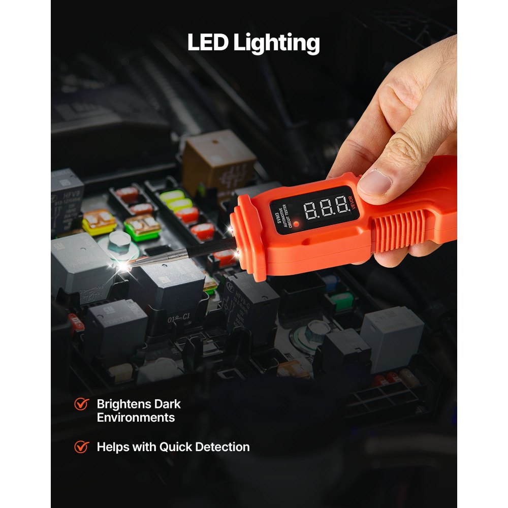 Δοκιμαστής κυκλώματος αυτοκινήτου VEVOR, Δοκιμαστής κυκλώματος ισχύος 3 - 72 DCV με οθόνη LED και φωτισμό, Δοκιμαστής ισχύος αυτοκινήτου με καλώδιο 11,5 ft / 3,5 m, Ηλεκτρικός ανιχνευτής κελύφους ABS Δοκιμαστής κυκλώματος αυτοκινήτου VEVOR, Δοκιμαστής κυκλώματος ισχύος 3 - 72 DCV με οθόνη LED και φωτισμό, Δοκιμαστής ισχύος αυτοκινήτου με καλώδιο 11,5 ft / 3,5 m, Ηλεκτρικός ανιχνευτής κελύφους ABS