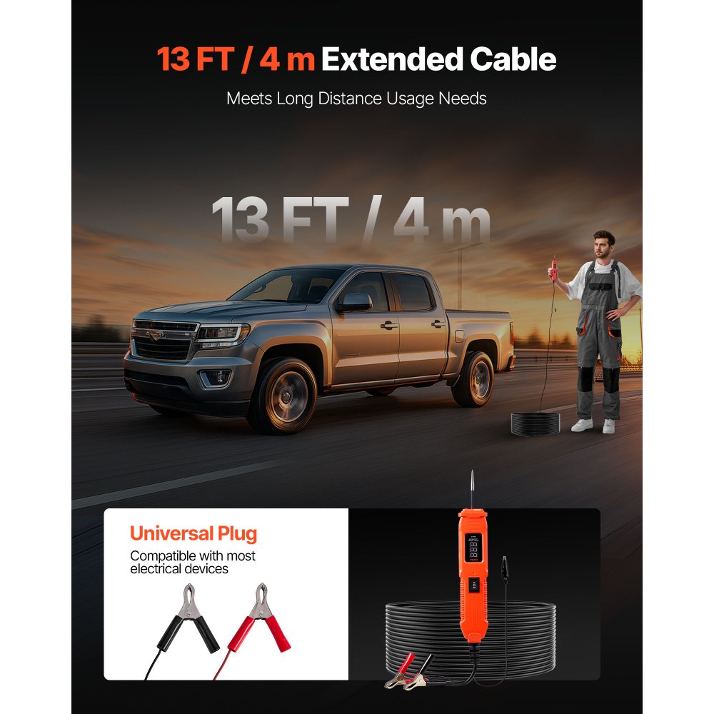 Δοκιμαστής κυκλώματος αυτοκινήτου VEVOR, Δοκιμαστής κυκλώματος ισχύος DCV 6 - 36 με οθόνη LED και φωτισμό, Δοκιμαστής ισχύος αυτοκινήτου με καλώδιο 13 ft / 4 m, Ηλεκτρικός ανιχνευτής κελύφους ABS Δοκιμαστής κυκλώματος αυτοκινήτου VEVOR, Δοκιμαστής κυκλώματος ισχύος DCV 6 - 36 με οθόνη LED και φωτισμό, Δοκιμαστής ισχύος αυτοκινήτου με καλώδιο 13 ft / 4 m, Ηλεκτρικός ανιχνευτής κελύφους ABS