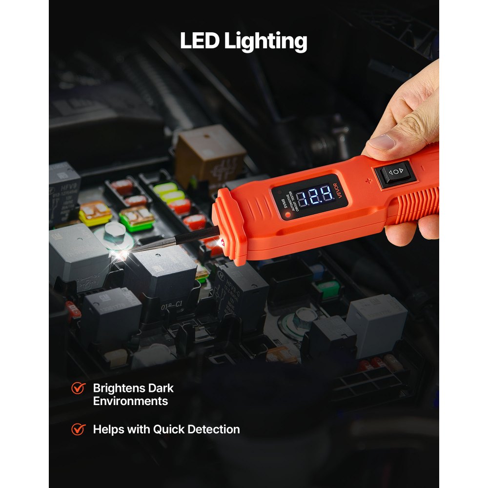 Δοκιμαστής κυκλώματος αυτοκινήτου VEVOR, Δοκιμαστής κυκλώματος ισχύος DCV 6 - 36 με οθόνη LED και φωτισμό, Δοκιμαστής ισχύος αυτοκινήτου με καλώδιο 13 ft / 4 m, Ηλεκτρικός ανιχνευτής κελύφους ABS Δοκιμαστής κυκλώματος αυτοκινήτου VEVOR, Δοκιμαστής κυκλώματος ισχύος DCV 6 - 36 με οθόνη LED και φωτισμό, Δοκιμαστής ισχύος αυτοκινήτου με καλώδιο 13 ft / 4 m, Ηλεκτρικός ανιχνευτής κελύφους ABS