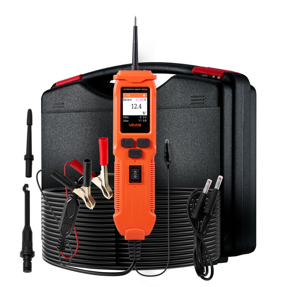 Δοκιμαστής κυκλωμάτων αυτοκινήτου VEVOR, Δοκιμαστής αισθητήρων κυκλωμάτων ισχύος DCV 8 - 35 με έγχρωμη οθόνη TFT και φωτισμό, Δοκιμαστής ισχύος αυτοκινήτου με καλώδιο 19,7 ft / 6 m, Εντοπιστής ηλεκτρικού ανιχνευτή 2 σε 1 Δοκιμαστής κυκλωμάτων αυτοκινήτου VEVOR, Δοκιμαστής αισθητήρων κυκλωμάτων ισχύος DCV 8 - 35 με έγχρωμη οθόνη TFT και φωτισμό, Δοκιμαστής ισχύος αυτοκινήτου με καλώδιο 19,7 ft / 6 m, Εντοπιστής ηλεκτρικού ανιχνευτή 2 σε 1