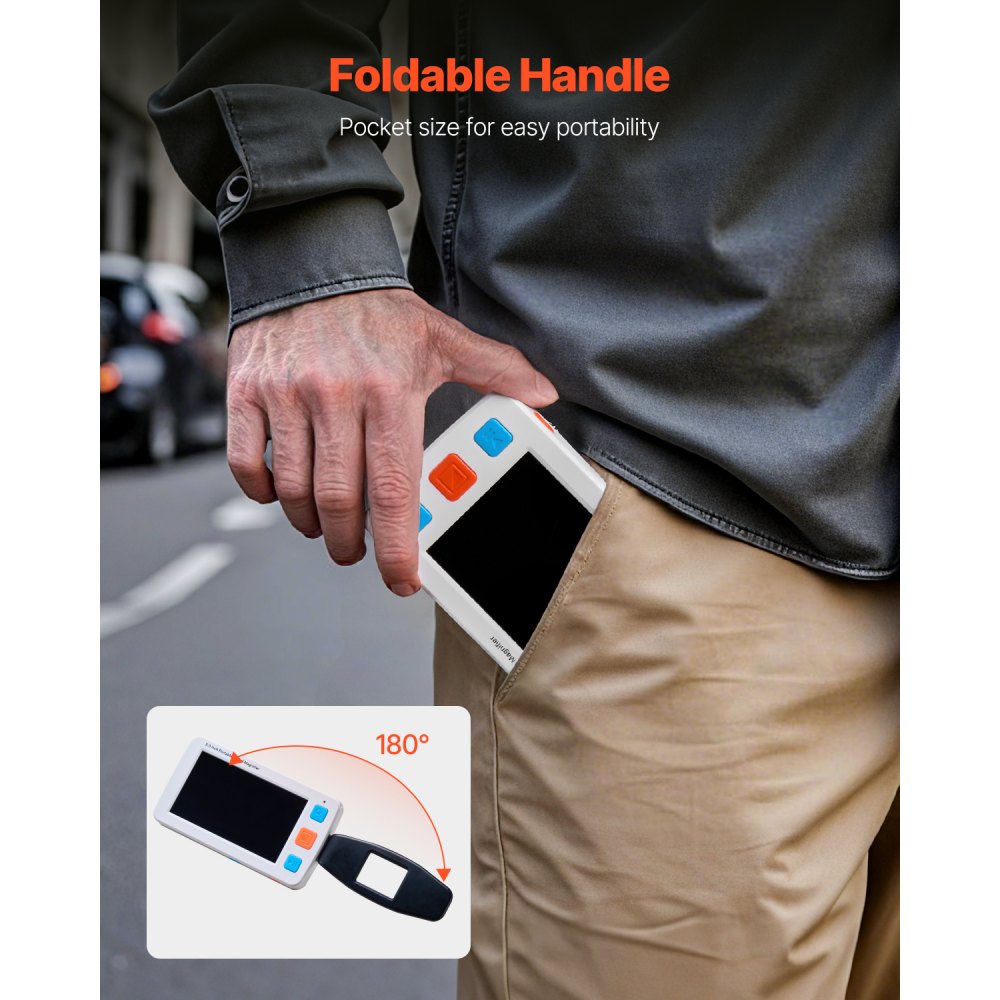 Φορητός Ψηφιακός Μεγεθυντικός Φακός VEVOR, Ηλεκτρονικός Μεγεθυντικός Φακός Βίντεο HD 127 mm για Χαμηλή Έκδοση, Ηλεκτρονικό Βοήθημα Ανάγνωσης με Ζουμ 4X - 32X με Λειτουργία 17 Χρωμάτων, Έξοδο AV, Πτυσσόμενη Λαβή & Φωτεινότητα Οθόνης 5 Επιπέδων Φορητός Ψηφιακός Μεγεθυντικός Φακός VEVOR, Ηλεκτρονικός Μεγεθυντικός Φακός Βίντεο HD 127 mm για Χαμηλή Έκδοση, Ηλεκτρονικό Βοήθημα Ανάγνωσης με Ζουμ 4X - 32X με Λειτουργία 17 Χρωμάτων, Έξοδο AV, Πτυσσόμενη Λαβή & Φωτεινότητα Οθόνης 5 Επιπέδων