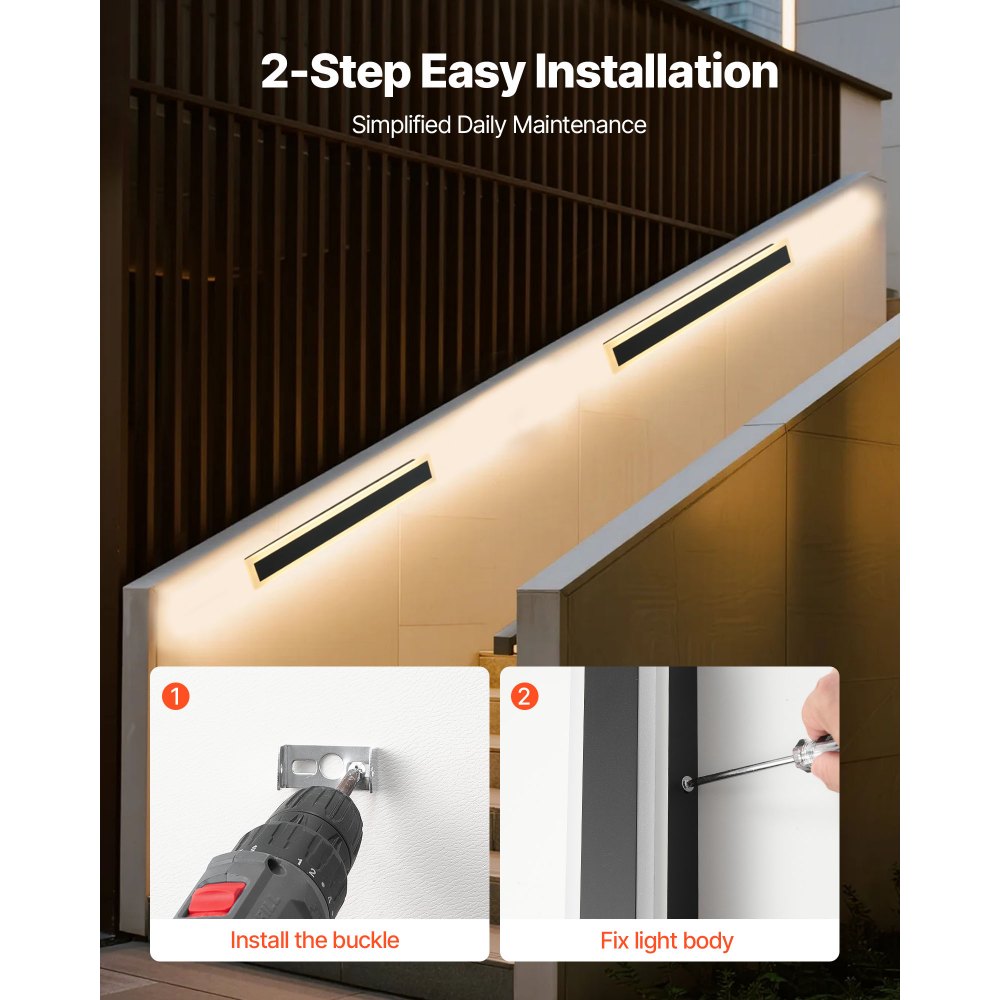 VEVOR Εξωτερικό Φωτιστικό Τοίχου, 600 mm, Μακριά Λωρίδα, Μοντέρνα Εξωτερικά Φωτιστικά Τοίχου, 3000K Θερμό Λευκό, IP65 Αδιάβροχο, Αντισκωριακό Εξωτερικό Φωτιστικό Τοίχου Βεράντας, για Σπίτι, Βεράντα, Γκαράζ VEVOR Εξωτερικό Φωτιστικό Τοίχου, 600 mm, Μακριά Λωρίδα, Μοντέρνα Εξωτερικά Φωτιστικά Τοίχου, 3000K Θερμό Λευκό, IP65 Αδιάβροχο, Αντισκωριακό Εξωτερικό Φωτιστικό Τοίχου Βεράντας, για Σπίτι, Βεράντα, Γκαράζ