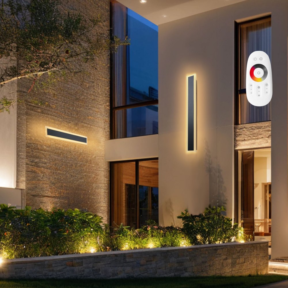 VEVOR Εξωτερικά Φωτιστικά Τοίχου, Πακέτο των 2, Μοντέρνα Εξωτερικά Φωτιστικά Τοίχου με Λωρίδα Μακράς Διάρκειας 600 mm, 2700K-6000K, IP65 Αδιάβροχο, Αντισκωριακό, Ρυθμιζόμενο Εξωτερικό Φωτιστικό Τοίχου, για Βεράντα Σπιτιού ή Γκαράζ VEVOR Εξωτερικά Φωτιστικά Τοίχου, Πακέτο των 2, Μοντέρνα Εξωτερικά Φωτιστικά Τοίχου με Λωρίδα Μακράς Διάρκειας 600 mm, 2700K-6000K, IP65 Αδιάβροχο, Αντισκωριακό, Ρυθμιζόμενο Εξωτερικό Φωτιστικό Τοίχου, για Βεράντα Σπιτιού ή Γκαράζ