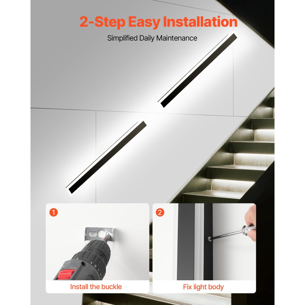 VEVOR Εξωτερικά Φωτιστικά Τοίχου, Πακέτο των 2, Μοντέρνα Εξωτερικά Φωτιστικά Τοίχου με Λωρίδα 1000 mm, 2700K-6000K, IP65 Αδιάβροχο, Αντισκωριακό, Ρυθμιζόμενο Εξωτερικό Φωτιστικό Τοίχου, για Βεράντα Σπιτιού ή Γκαράζ VEVOR Εξωτερικά Φωτιστικά Τοίχου, Πακέτο των 2, Μοντέρνα Εξωτερικά Φωτιστικά Τοίχου με Λωρίδα 1000 mm, 2700K-6000K, IP65 Αδιάβροχο, Αντισκωριακό, Ρυθμιζόμενο Εξωτερικό Φωτιστικό Τοίχου, για Βεράντα Σπιτιού ή Γκαράζ