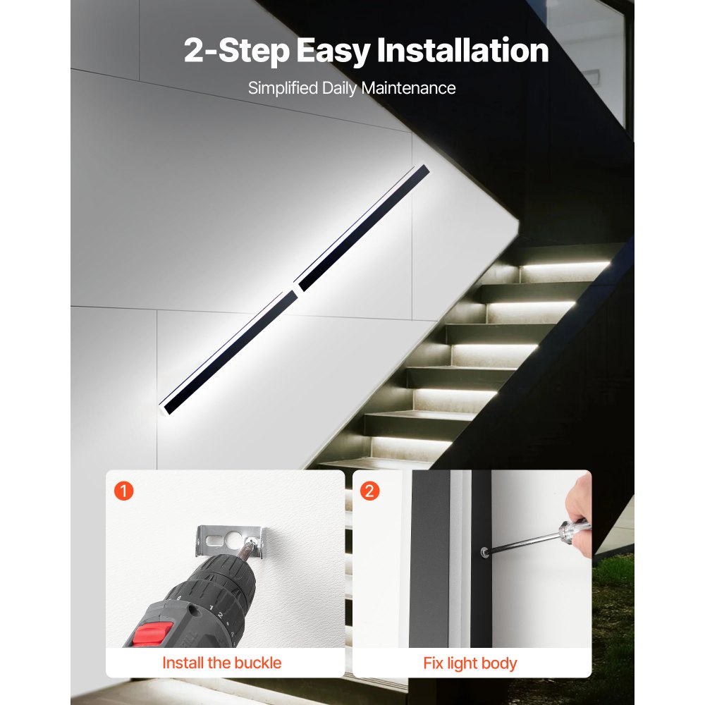 VEVOR Εξωτερικά Φωτιστικά Τοίχου, Πακέτο των 2, Μοντέρνα Φωτιστικά Τοίχου RGB μήκους 1000 mm, 2700K-6000K, IP65 Αδιάβροχο, Αντισκωριακό, Ρυθμιζόμενο Εξωτερικό Φωτιστικό Τοίχου, για Βεράντα Σπιτιού ή Γκαράζ VEVOR Εξωτερικά Φωτιστικά Τοίχου, Πακέτο των 2, Μοντέρνα Φωτιστικά Τοίχου RGB μήκους 1000 mm, 2700K-6000K, IP65 Αδιάβροχο, Αντισκωριακό, Ρυθμιζόμενο Εξωτερικό Φωτιστικό Τοίχου, για Βεράντα Σπιτιού ή Γκαράζ