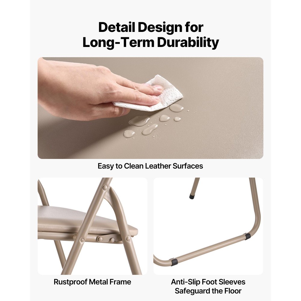 Πακέτο 4 πτυσσόμενων καρεκλών VEVOR, πτυσσόμενες δερμάτινες καρέκλες με μεταλλικό σκελετό βαρέως τύπου και επενδεδυμένο μαξιλάρι, φορητές πτυσσόμενες καρέκλες τραπεζιού με κάρτες, στοιβαζόμενα καθίσματα για σπίτι, αυλή, κήπο, πάρτι, εκδηλώσεις, χακί Πακέτο 4 πτυσσόμενων καρεκλών VEVOR, πτυσσόμενες δερμάτινες καρέκλες με μεταλλικό σκελετό βαρέως τύπου και επενδεδυμένο μαξιλάρι, φορητές πτυσσόμενες καρέκλες τραπεζιού με κάρτες, στοιβαζόμενα καθίσματα για σπίτι, αυλή, κήπο, πάρτι, εκδηλώσεις, χακί