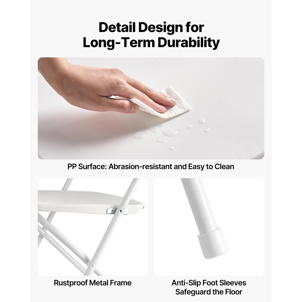 Πακέτο 6 πτυσσόμενων καρεκλών VEVOR, πτυσσόμενες πλαστικές καρέκλες με μεταλλικό σκελετό βαρέως τύπου, φορητές πτυσσόμενες καρέκλες τραπεζιού με κάρτες, στοιβαζόμενα εσωτερικά και εξωτερικά καθίσματα για σπίτι, αυλή, κήπο, πάρτι, εκδηλώσεις, λευκό Πακέτο 6 πτυσσόμενων καρεκλών VEVOR, πτυσσόμενες πλαστικές καρέκλες με μεταλλικό σκελετό βαρέως τύπου, φορητές πτυσσόμενες καρέκλες τραπεζιού με κάρτες, στοιβαζόμενα εσωτερικά και εξωτερικά καθίσματα για σπίτι, αυλή, κήπο, πάρτι, εκδηλώσεις, λευκό