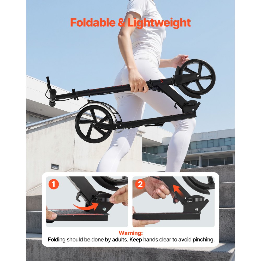 Πατίνι VEVOR για παιδιά 8+ ετών, εφήβους και ενήλικες, δίτροχο πατίνι για νήπια με ρυθμιζόμενο ύψος τιμονιού, φαρδιά αντιολισθητική βάση, πτυσσόμενο ελαφρύ πλαίσιο για αγόρια και κορίτσια έως 99,8 kg, μαύρο Πατίνι VEVOR για παιδιά 8+ ετών, εφήβους και ενήλικες, δίτροχο πατίνι για νήπια με ρυθμιζόμενο ύψος τιμονιού, φαρδιά αντιολισθητική βάση, πτυσσόμενο ελαφρύ πλαίσιο για αγόρια και κορίτσια έως 99,8 kg, μαύρο