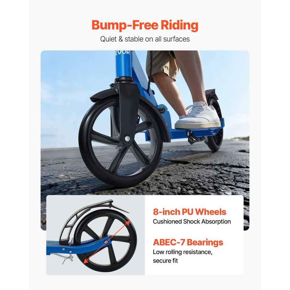 Πατίνι VEVOR για παιδιά 8+ ετών, εφήβους και ενήλικες, δίτροχο πατίνι για νήπια με ρυθμιζόμενο ύψος τιμονιού, φαρδύ αντιολισθητικό δάπεδο, πτυσσόμενο ελαφρύ για αγόρια και κορίτσια έως 99,8 κιλά, μαύρο + μπλε Πατίνι VEVOR για παιδιά 8+ ετών, εφήβους και ενήλικες, δίτροχο πατίνι για νήπια με ρυθμιζόμενο ύψος τιμονιού, φαρδύ αντιολισθητικό δάπεδο, πτυσσόμενο ελαφρύ για αγόρια και κορίτσια έως 99,8 κιλά, μαύρο + μπλε