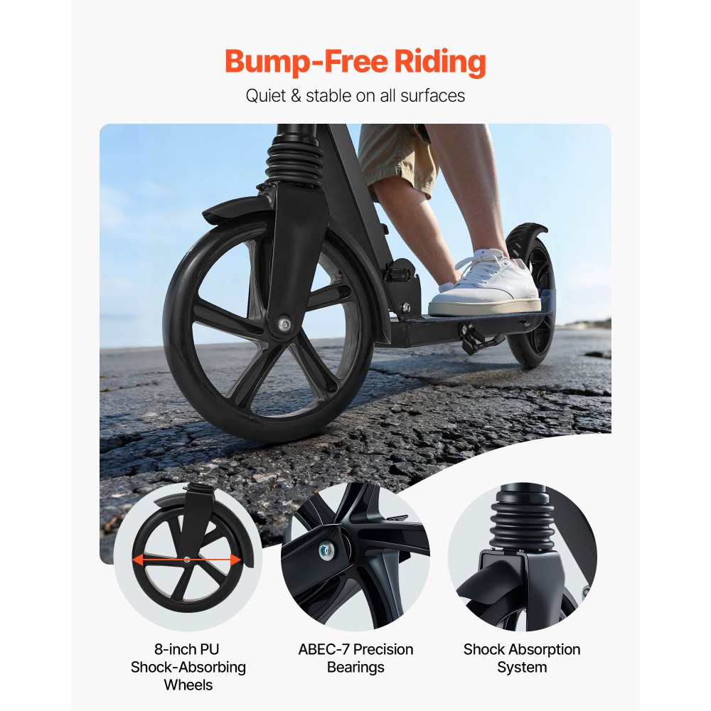 Πατίνι VEVOR για παιδιά 8+ ετών, εφήβους και ενήλικες, δίτροχο πατίνι για νήπια με ρυθμιζόμενο ύψος τιμονιού, φαρδύ αντιολισθητικό δάπεδο, πτυσσόμενο ελαφρύ για αγόρια και κορίτσια έως 99,8 κιλά, μαύρο + μωβ Πατίνι VEVOR για παιδιά 8+ ετών, εφήβους και ενήλικες, δίτροχο πατίνι για νήπια με ρυθμιζόμενο ύψος τιμονιού, φαρδύ αντιολισθητικό δάπεδο, πτυσσόμενο ελαφρύ για αγόρια και κορίτσια έως 99,8 κιλά, μαύρο + μωβ