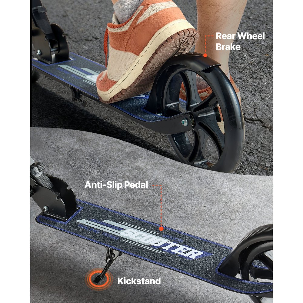 Πατίνι VEVOR για παιδιά 8+ ετών, εφήβους και ενήλικες, δίτροχο πατίνι για νήπια με ρυθμιζόμενο ύψος τιμονιού, φαρδύ αντιολισθητικό δάπεδο, πτυσσόμενο ελαφρύ για αγόρια και κορίτσια έως 99,8 κιλά, μαύρο + μωβ Πατίνι VEVOR για παιδιά 8+ ετών, εφήβους και ενήλικες, δίτροχο πατίνι για νήπια με ρυθμιζόμενο ύψος τιμονιού, φαρδύ αντιολισθητικό δάπεδο, πτυσσόμενο ελαφρύ για αγόρια και κορίτσια έως 99,8 κιλά, μαύρο + μωβ