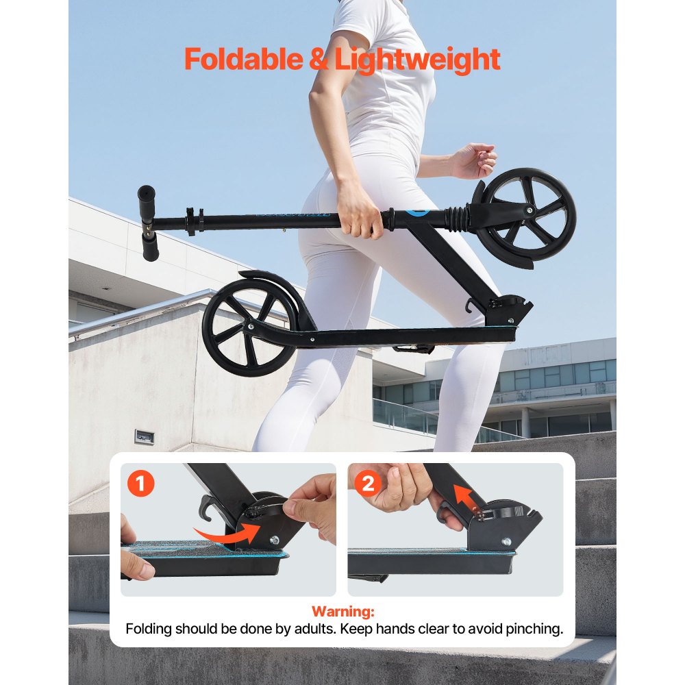 Πατίνι VEVOR για παιδιά 8+ ετών, εφήβους και ενήλικες, δίτροχο πατίνι για νήπια με ρυθμιζόμενο ύψος τιμονιού, φαρδύ αντιολισθητικό δάπεδο, πτυσσόμενο ελαφρύ για αγόρια και κορίτσια έως 99,8 κιλά, μαύρο + μπλε Πατίνι VEVOR για παιδιά 8+ ετών, εφήβους και ενήλικες, δίτροχο πατίνι για νήπια με ρυθμιζόμενο ύψος τιμονιού, φαρδύ αντιολισθητικό δάπεδο, πτυσσόμενο ελαφρύ για αγόρια και κορίτσια έως 99,8 κιλά, μαύρο + μπλε