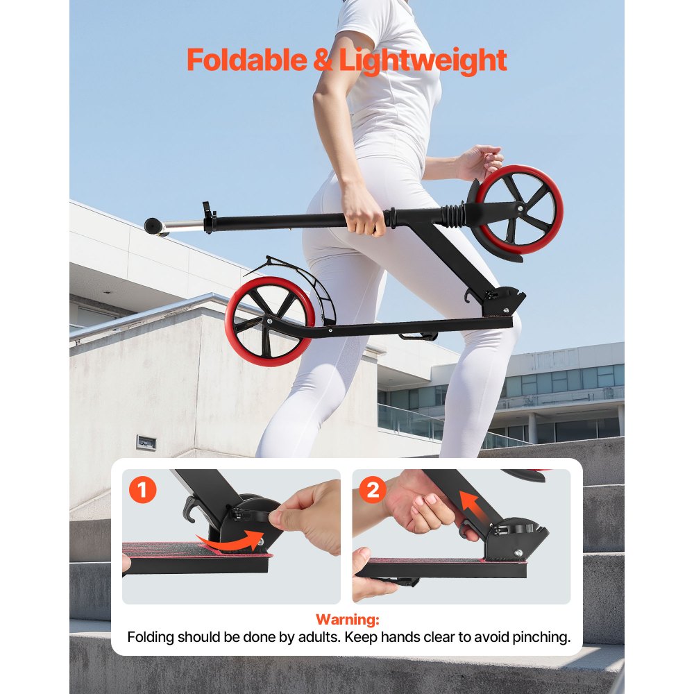 Πατίνι VEVOR για παιδιά 8+ ετών, εφήβους και ενήλικες, δίτροχο πατίνι για νήπια με ρυθμιζόμενο ύψος τιμονιού, φαρδύ αντιολισθητικό δάπεδο, πτυσσόμενο ελαφρύ για αγόρια και κορίτσια έως 99,8 κιλά, μαύρο + κόκκινο Πατίνι VEVOR για παιδιά 8+ ετών, εφήβους και ενήλικες, δίτροχο πατίνι για νήπια με ρυθμιζόμενο ύψος τιμονιού, φαρδύ αντιολισθητικό δάπεδο, πτυσσόμενο ελαφρύ για αγόρια και κορίτσια έως 99,8 κιλά, μαύρο + κόκκινο